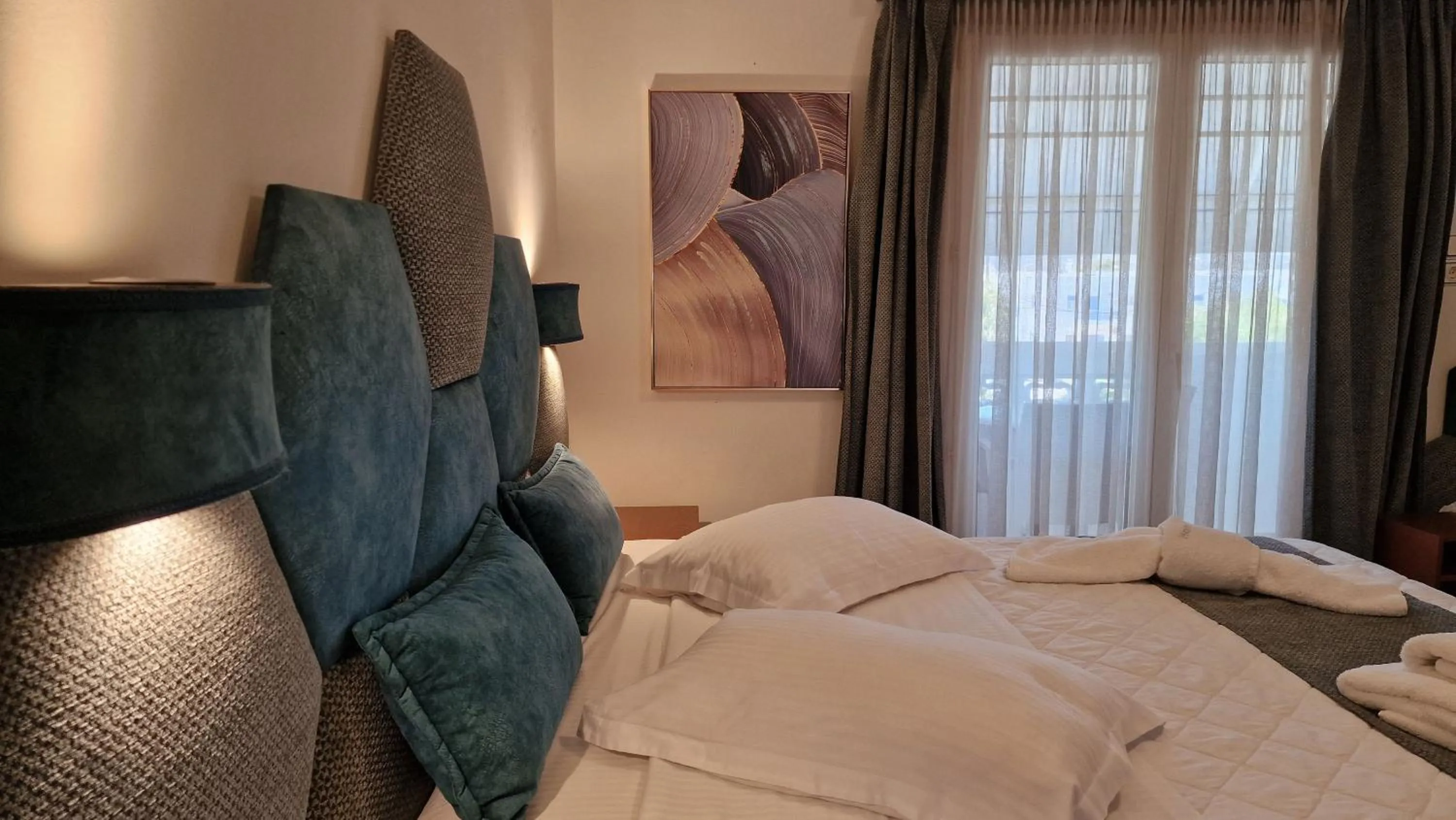 Bed in Hotel Dionysis Studios