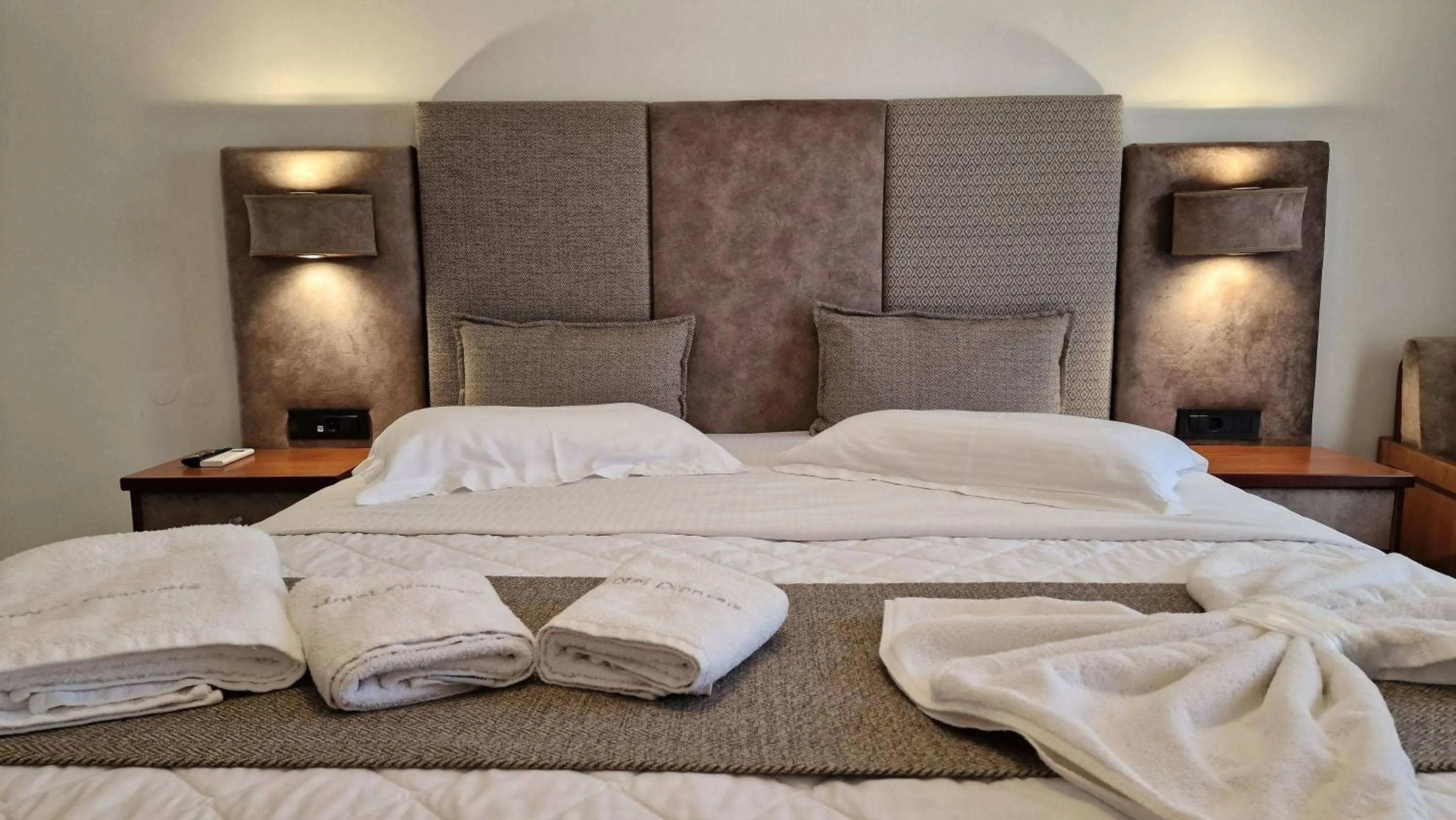 Bed in Hotel Dionysis Studios