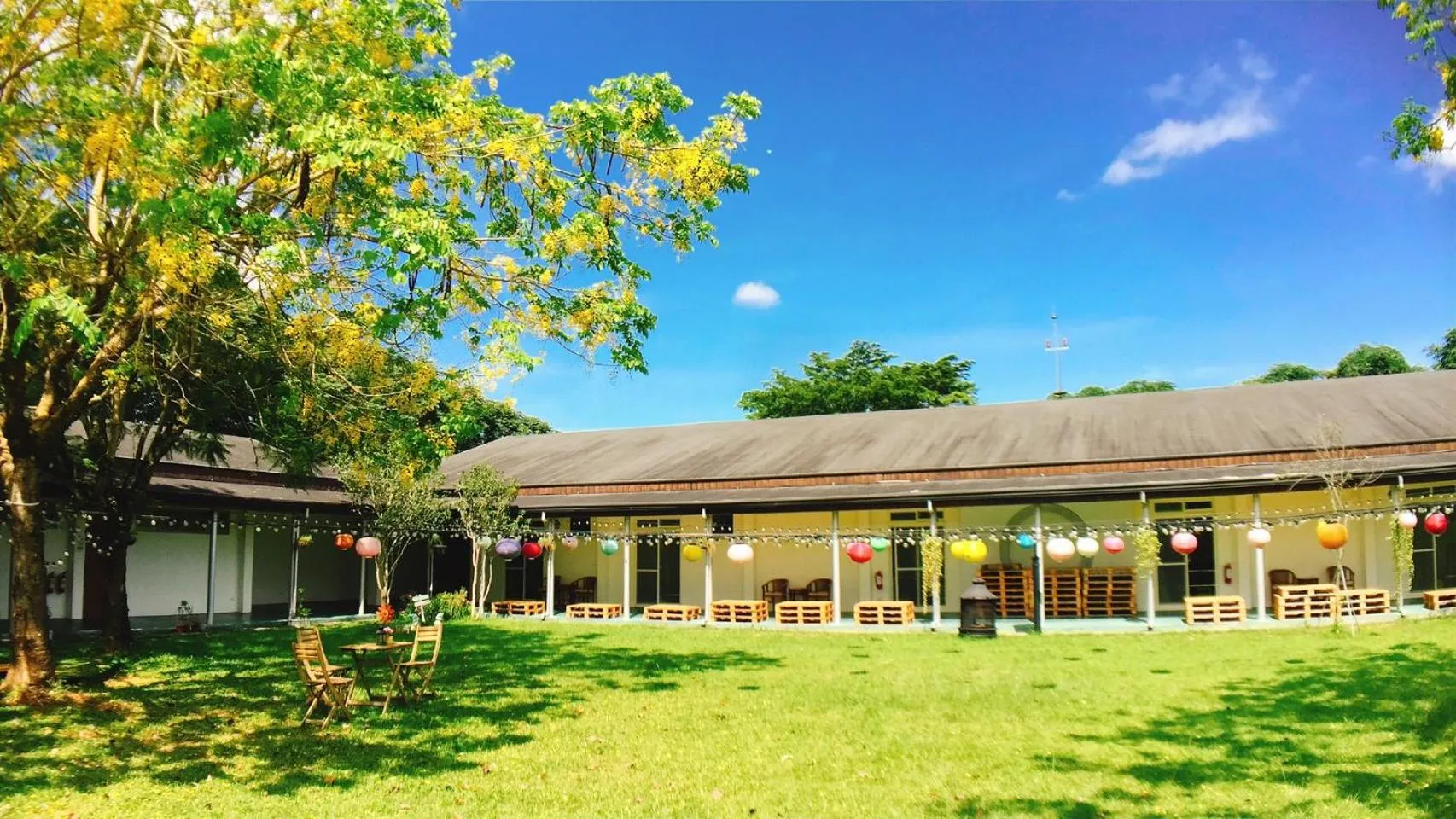 Garden view in NCNU Campus Inn暨大行旅