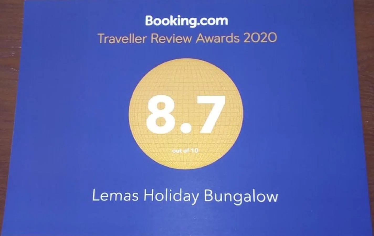 Logo/Certificate/Sign in Lemas Holiday Bungalow