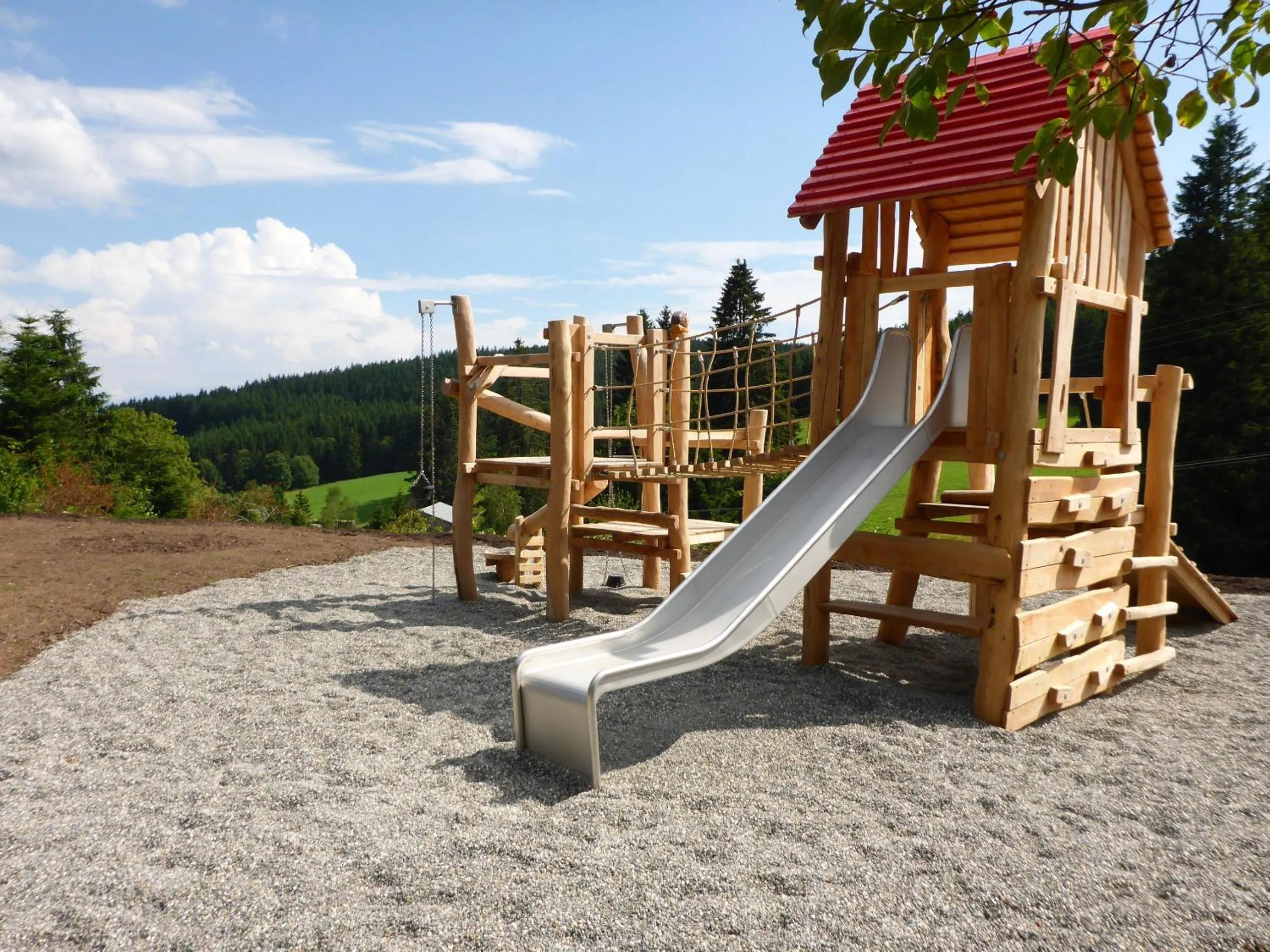 Children play ground in Höhengasthaus Kolmenhof an der Donauquelle