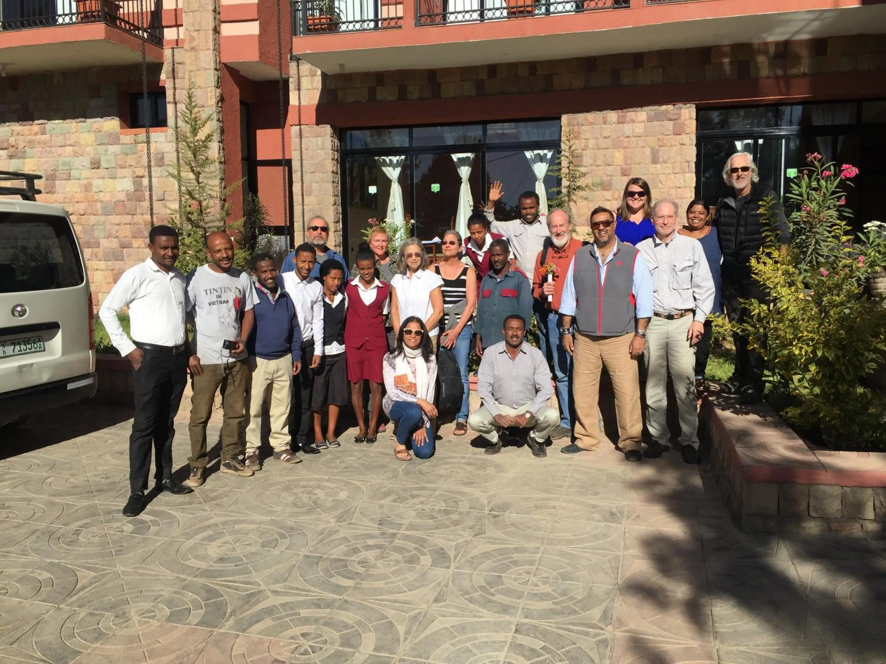 group of guests in Harbe Hotel