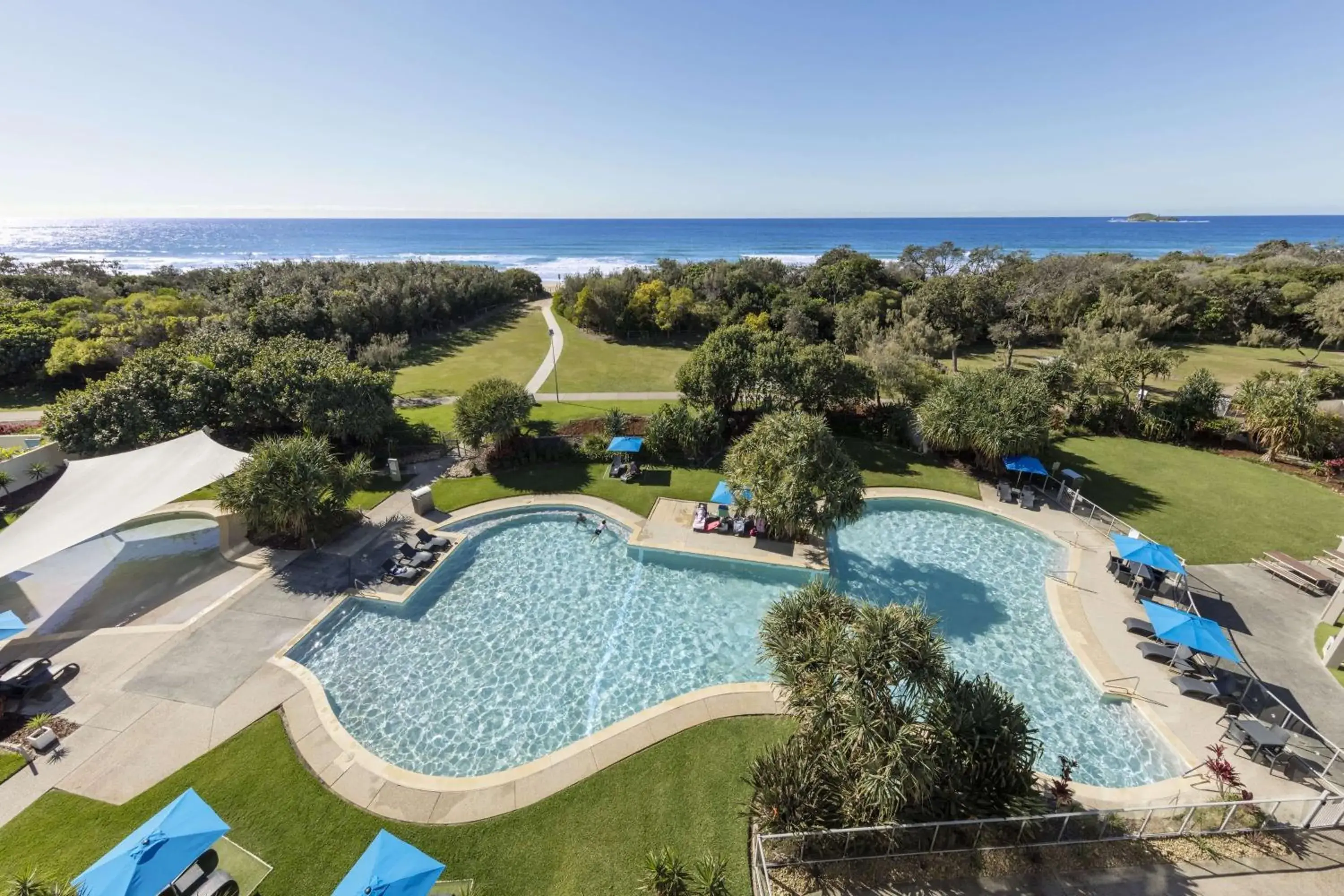 Pool view in Ramada By Wyndham Marcoola Beach Pool view in Ramada By Wyndham Marcoola Beach