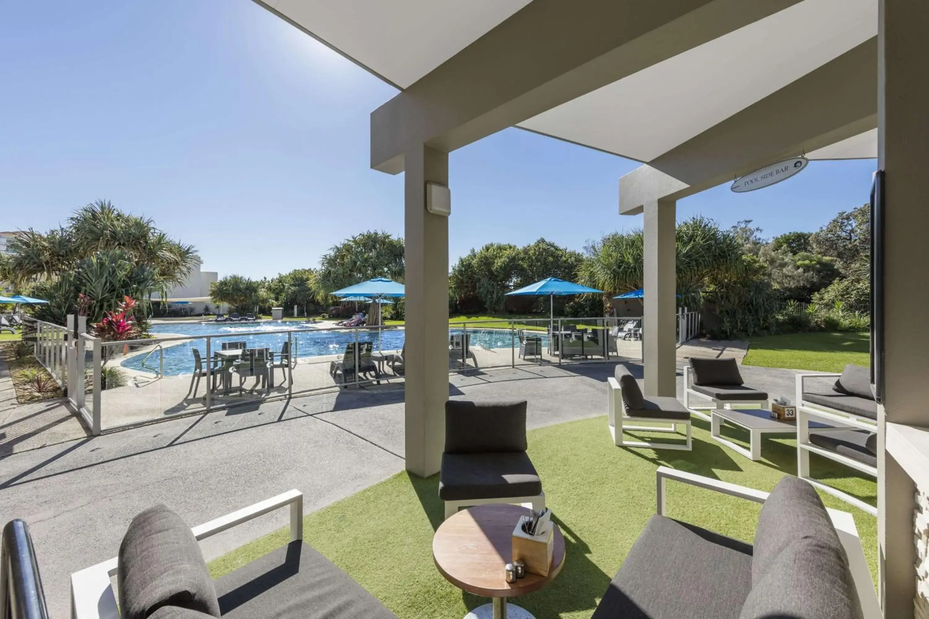 Pool view in Ramada By Wyndham Marcoola Beach Pool view in Ramada By Wyndham Marcoola Beach
