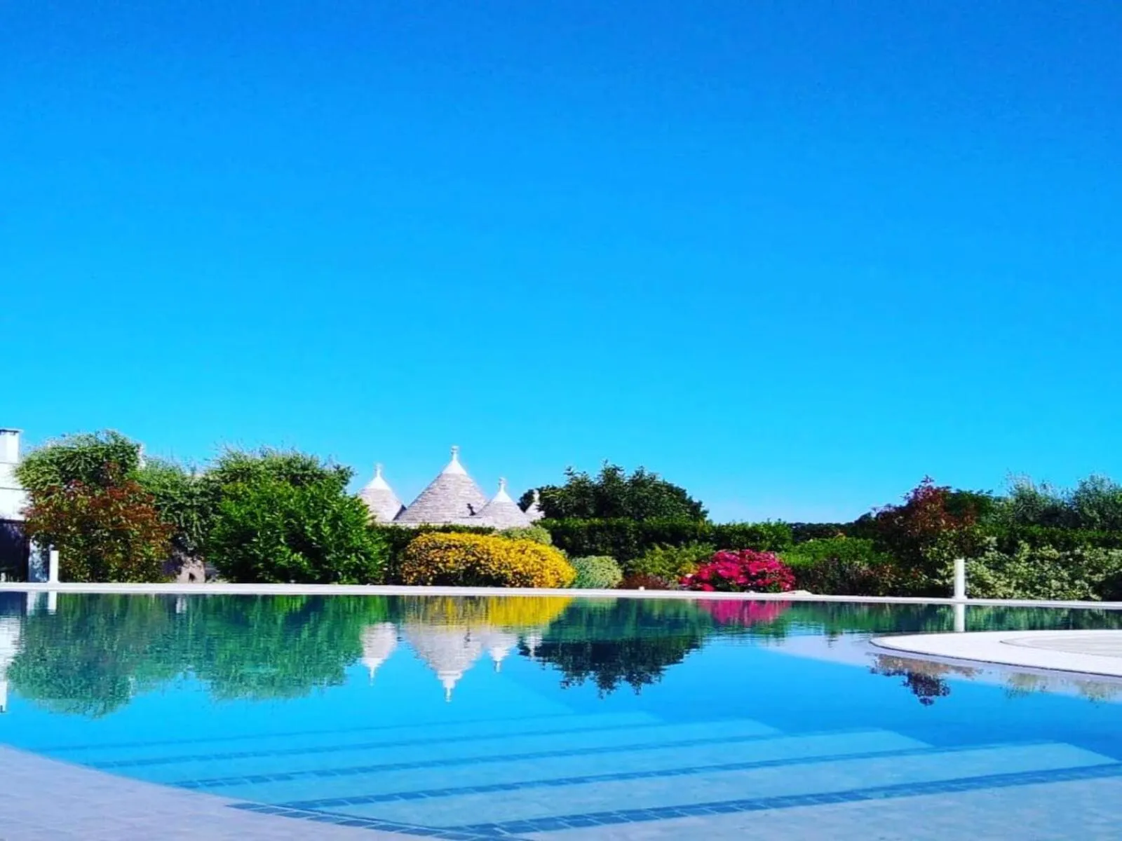 Pool view in Trulli IsAgo