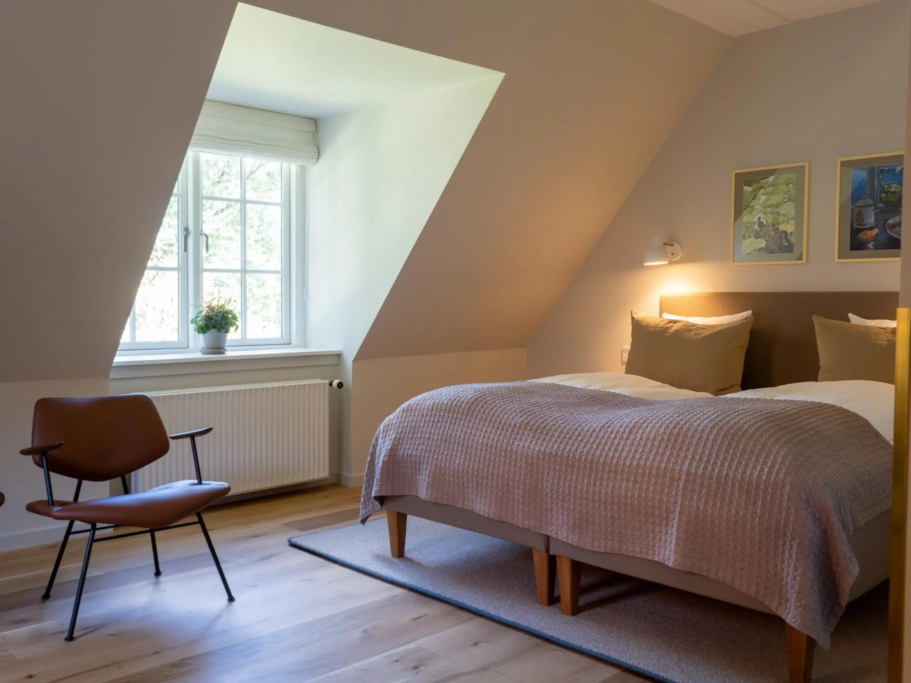 Bed in Hotel Knudsens Gaard Bed in Hotel Knudsens Gaard