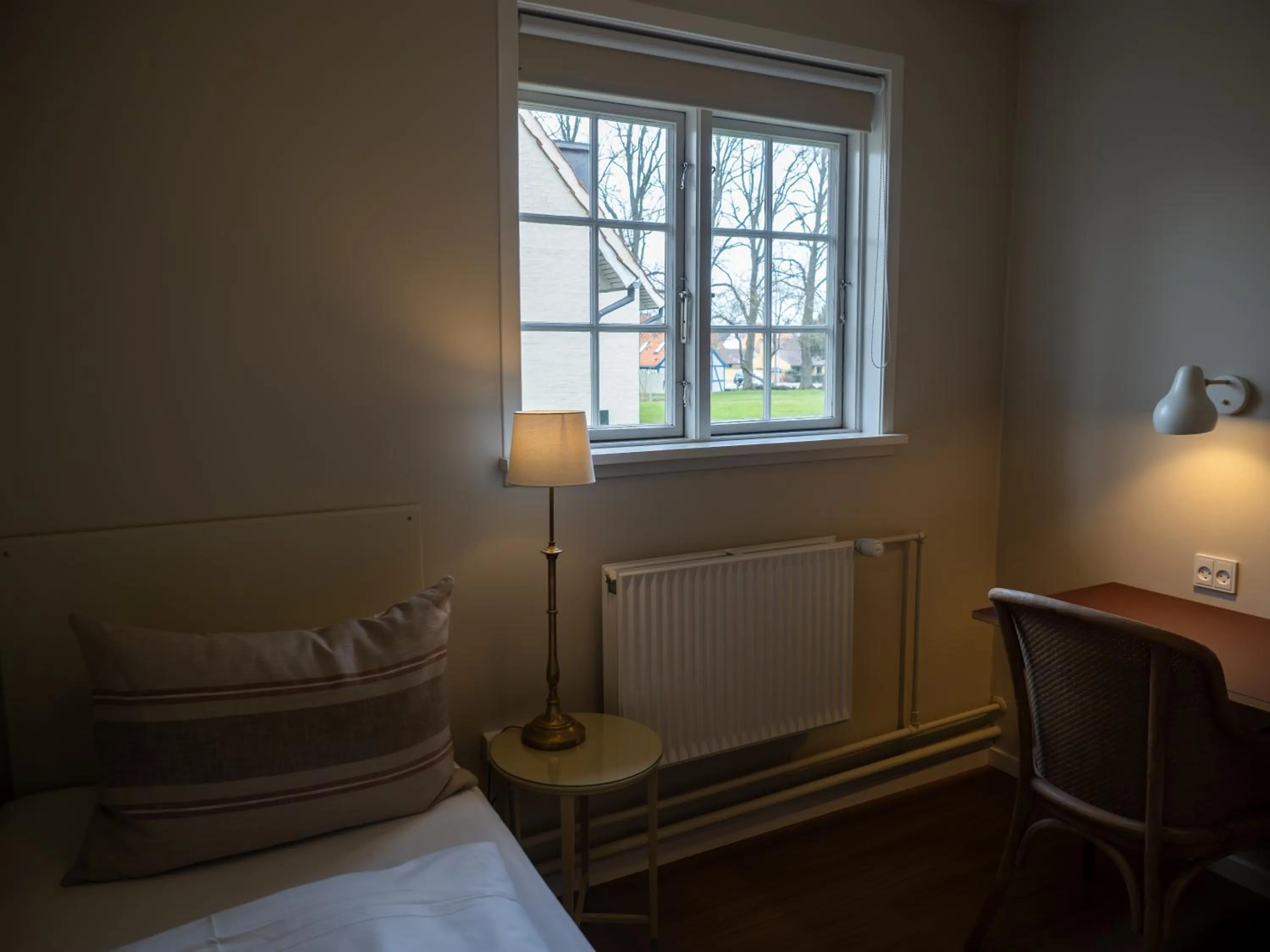 View (from property/room), Bed in Hotel Knudsens Gaard
