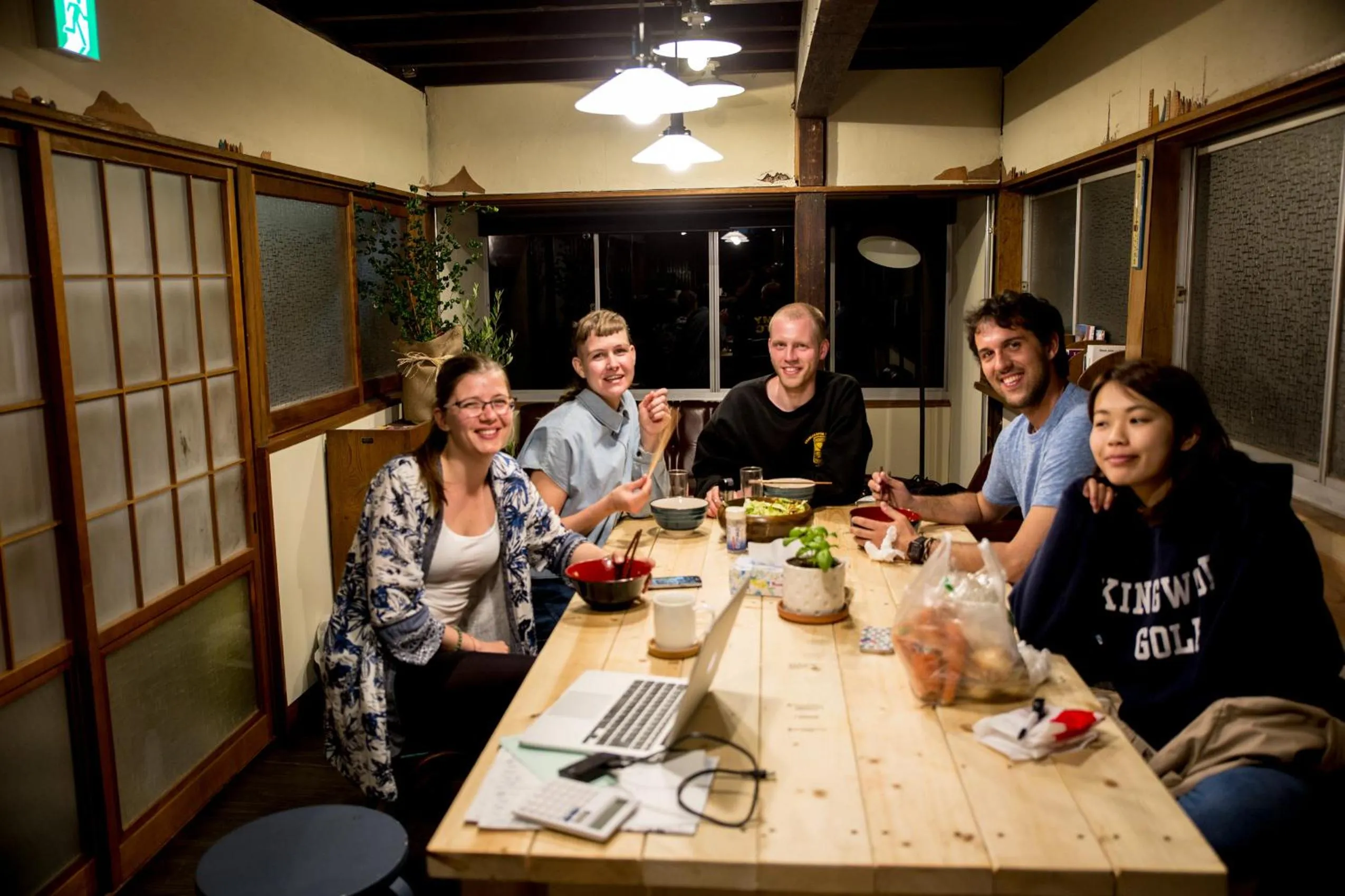 Living room in Dot Hostel Nagano