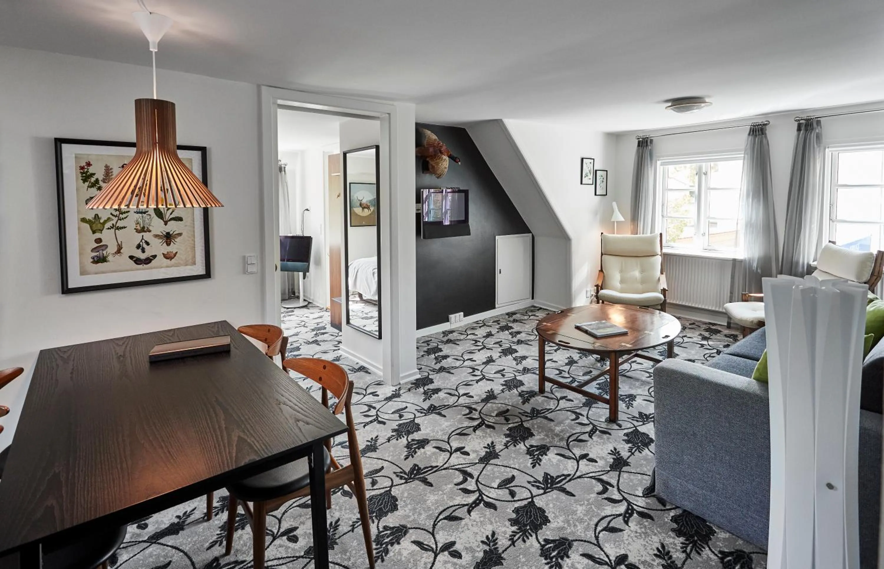 Living room in Gl Skovridergaard