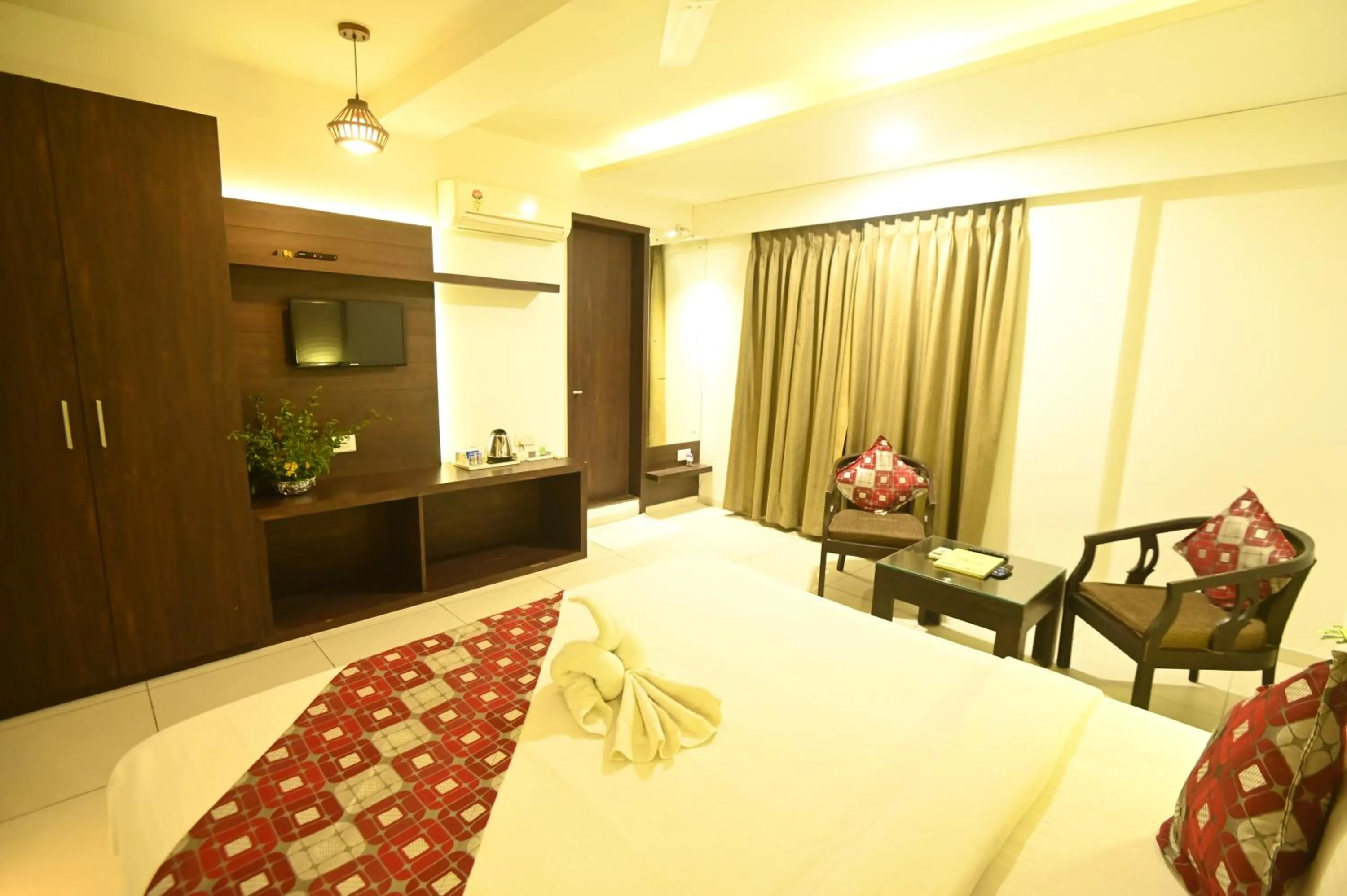 View (from property/room), Bed in The Divine Resort Somnath