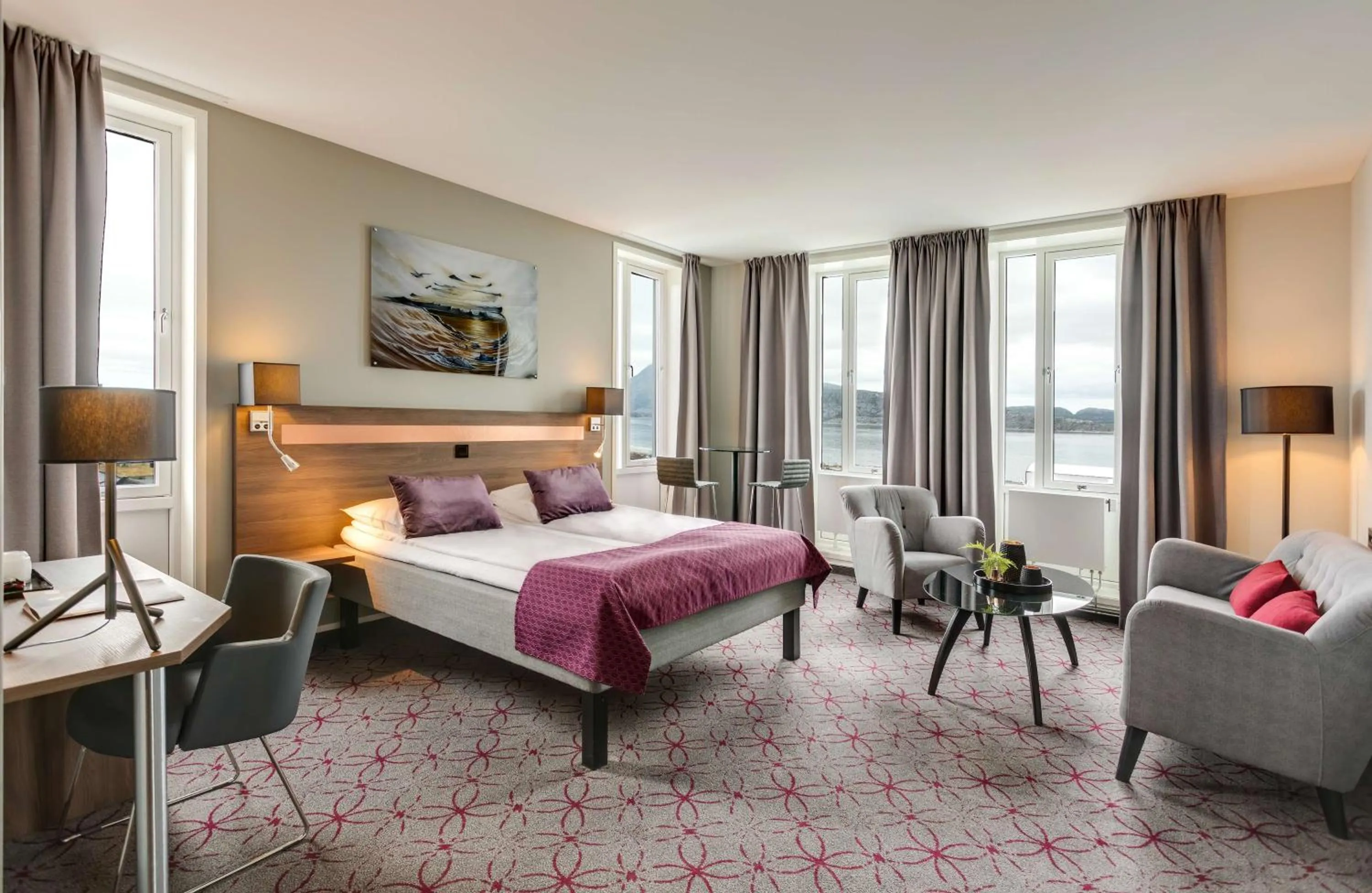 Bedroom, Bed in Scandic Syv Søstre