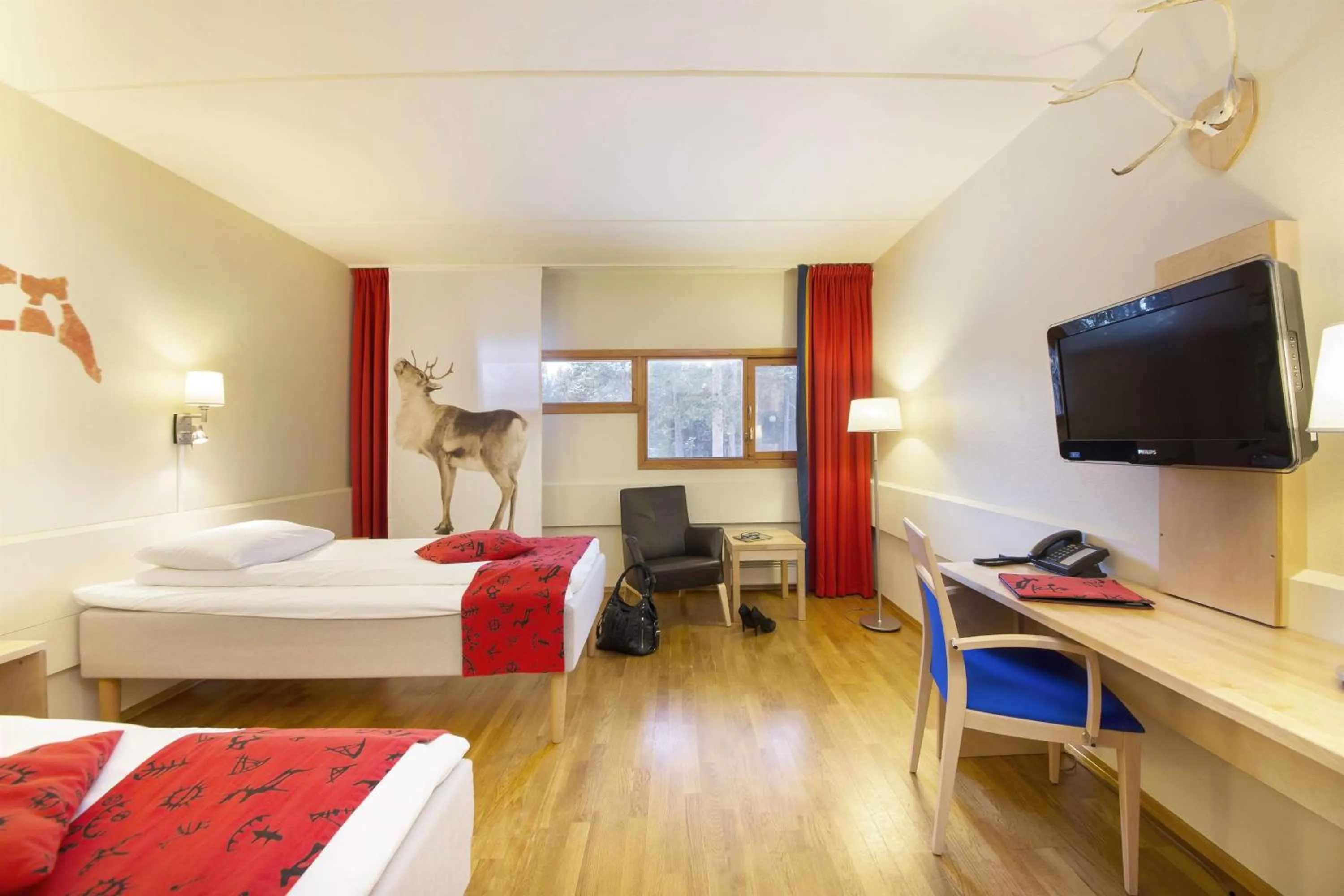 Photo of the whole room, Bed in Scandic Karasjok