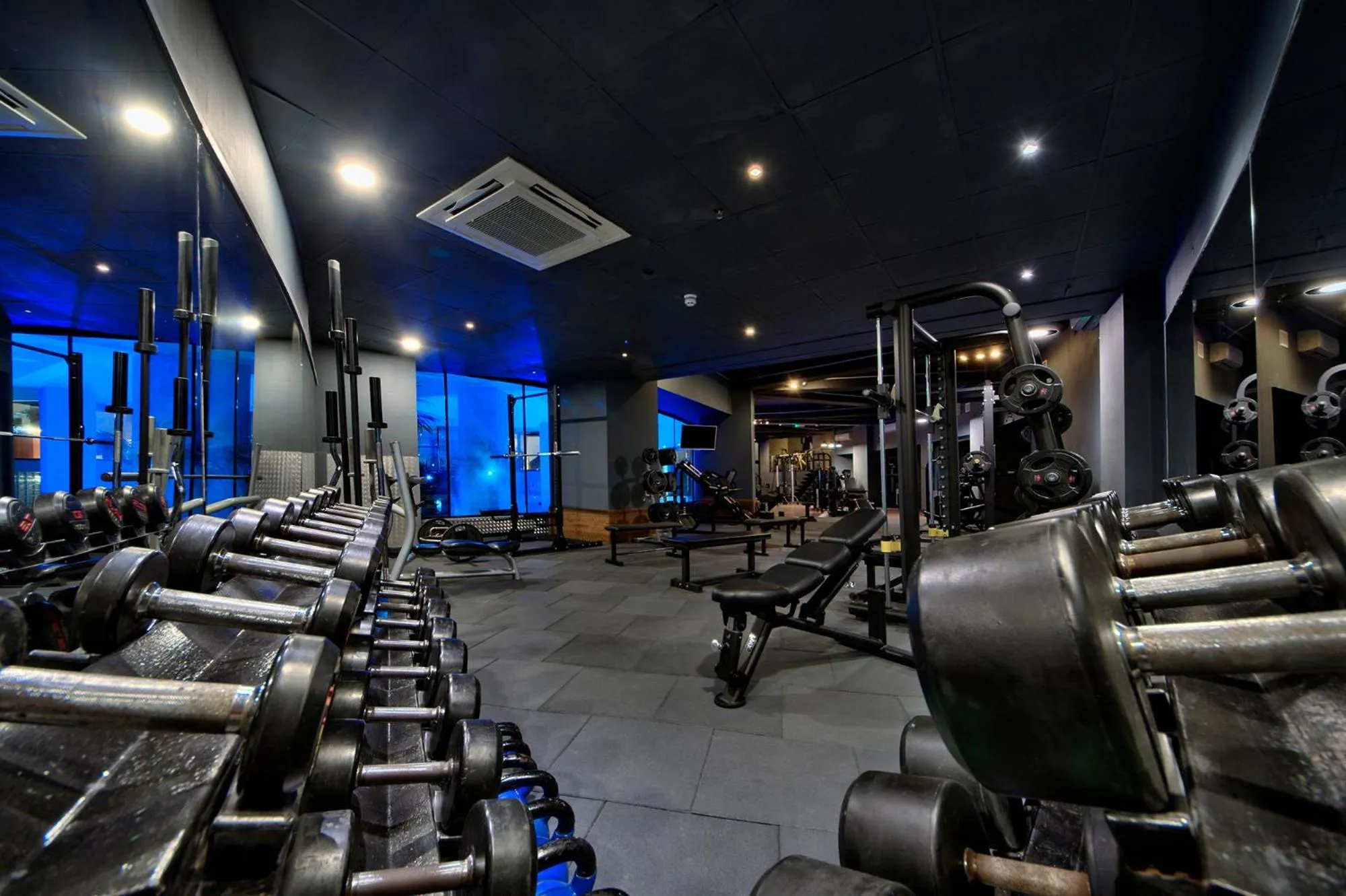 Fitness centre/facilities in The Preluna Hotel