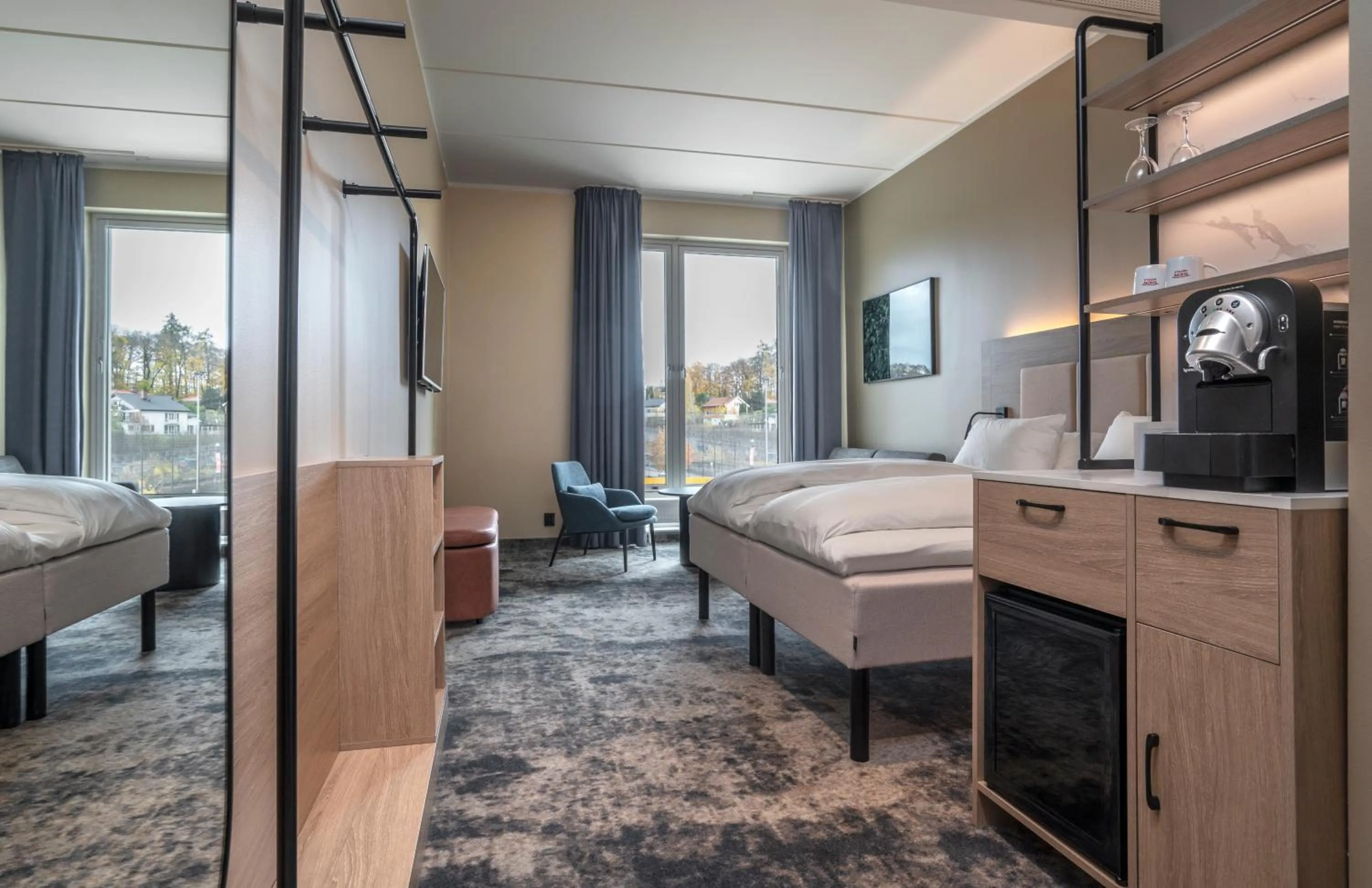 Coffee/tea facilities, Bed in Thon Partner Hotel Ullevaal Stadion