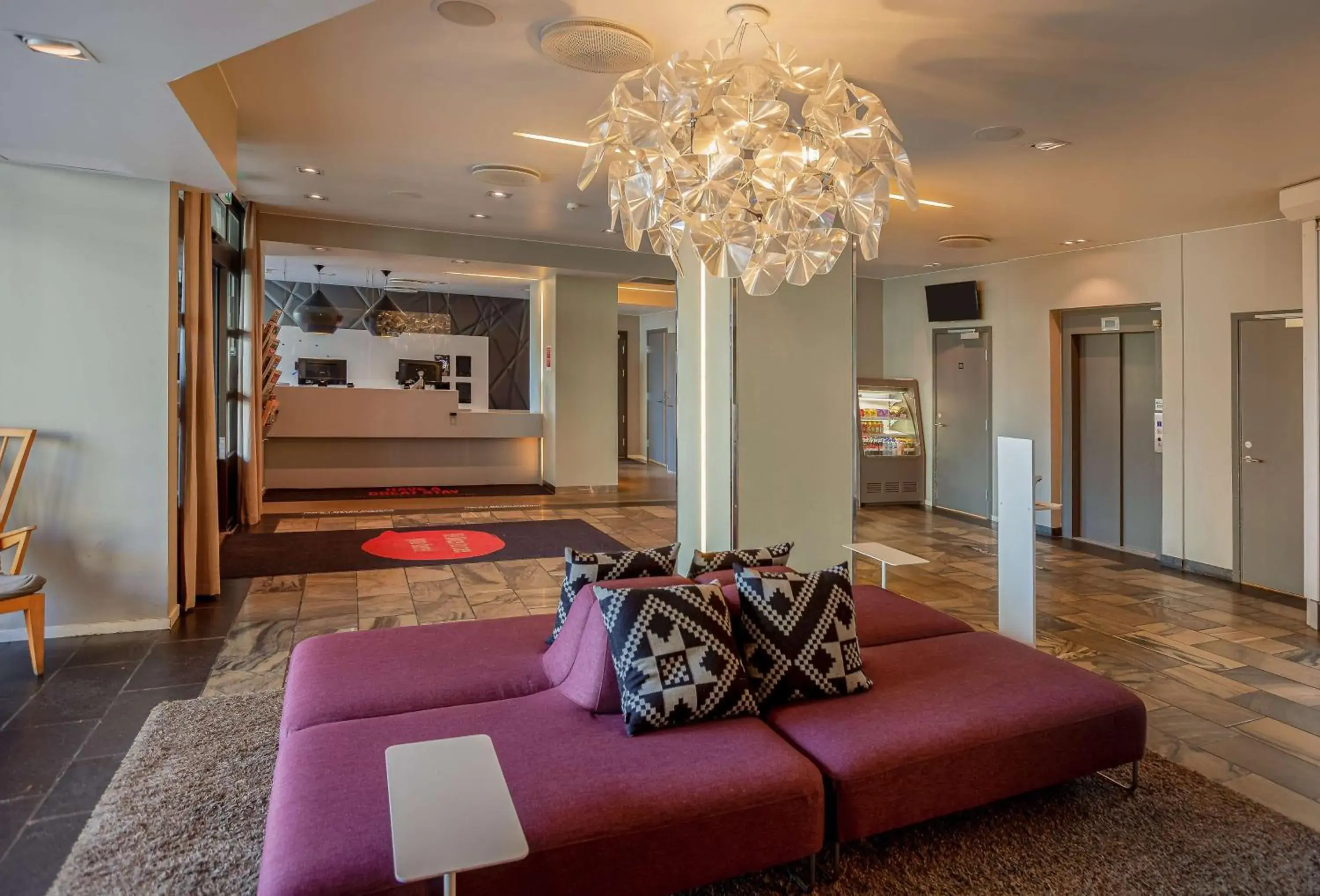 Lobby or reception, Bed in Scandic Harstad Lobby or reception, Bed in Scandic Harstad