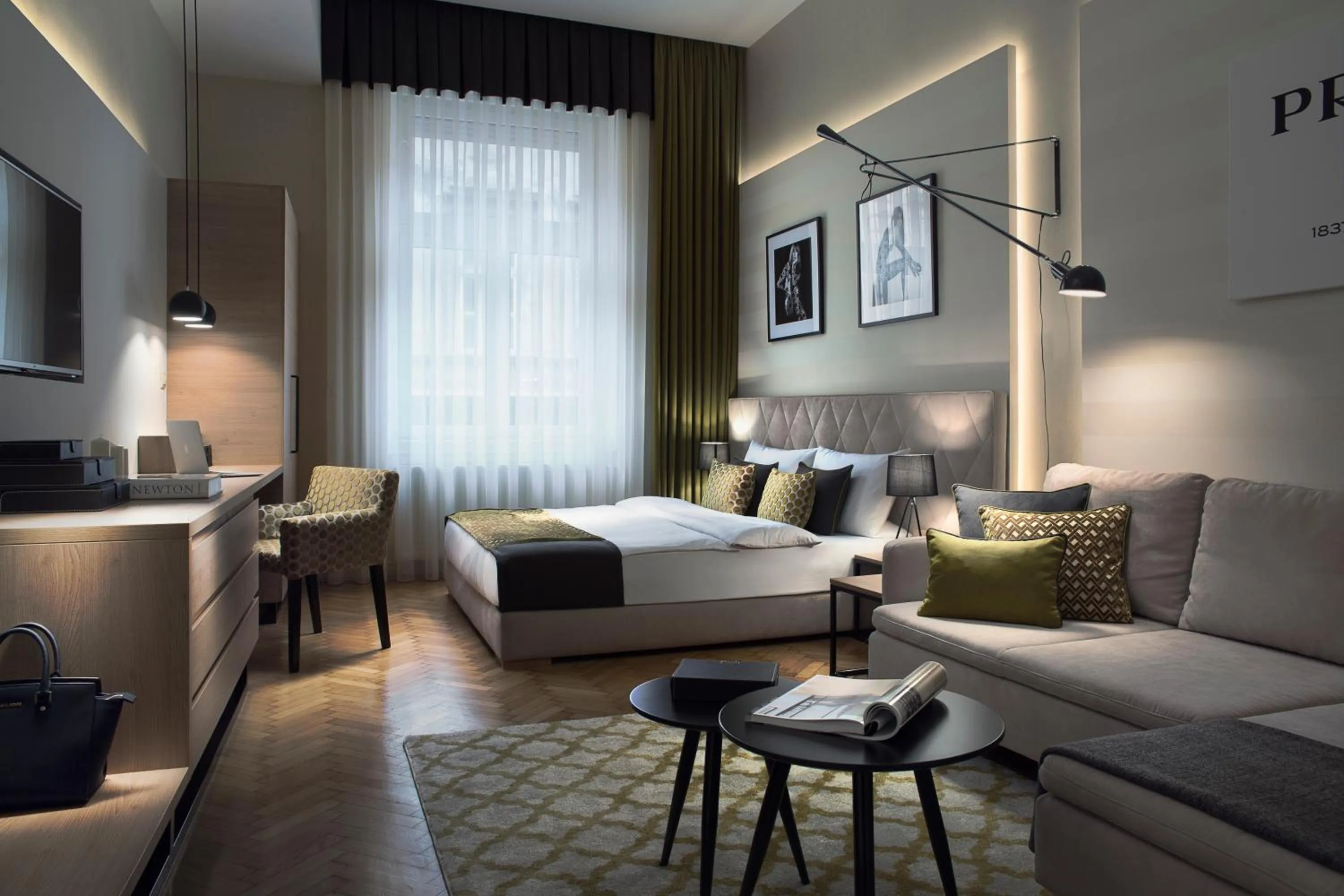 Living room, Bed in Brill Budapest Apartments 2