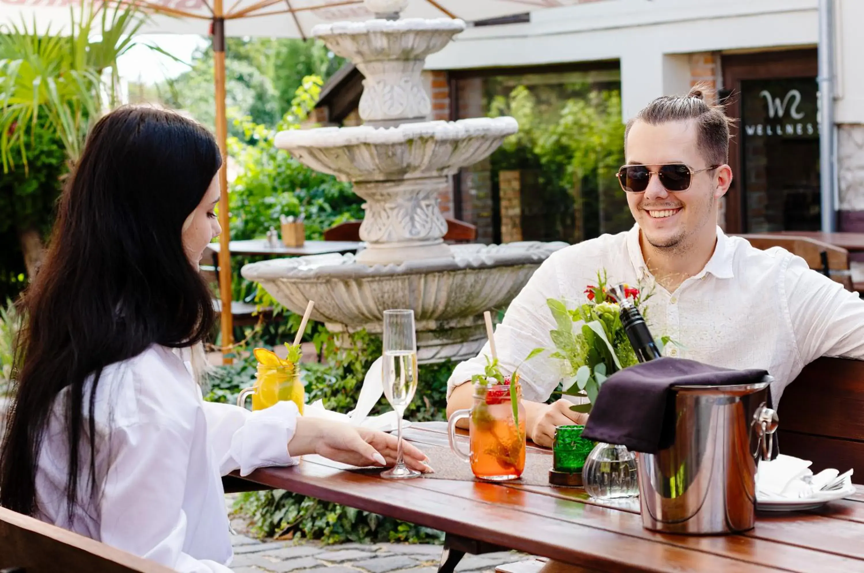 Patio in Penzión Wellness & Restaurant Zoborská, free parking Patio in Penzión Wellness & Restaurant Zoborská, free parking