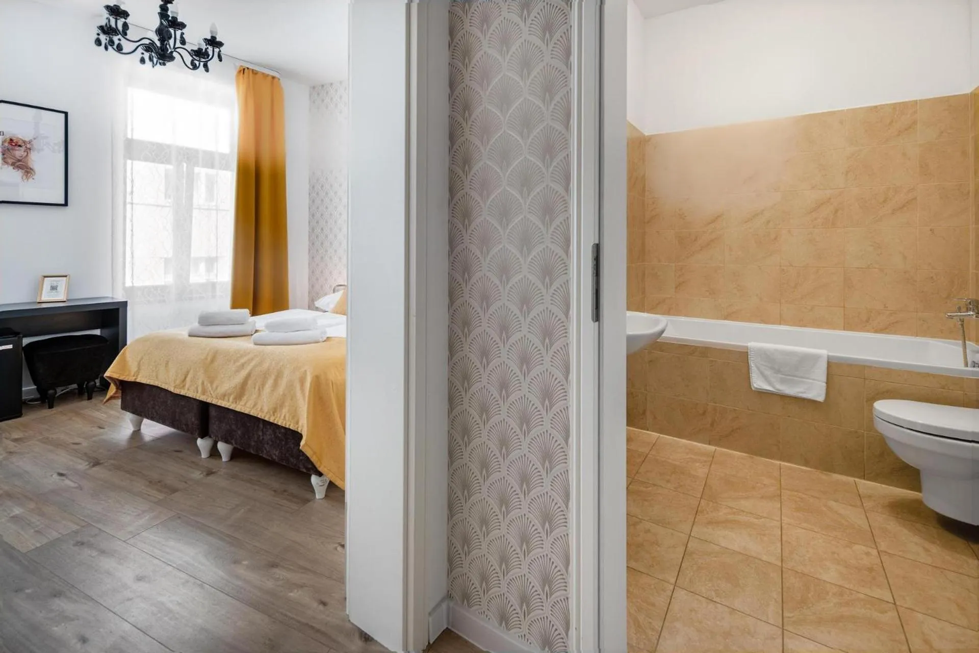 Toilet, Bed in Garni Hotel VIRGO