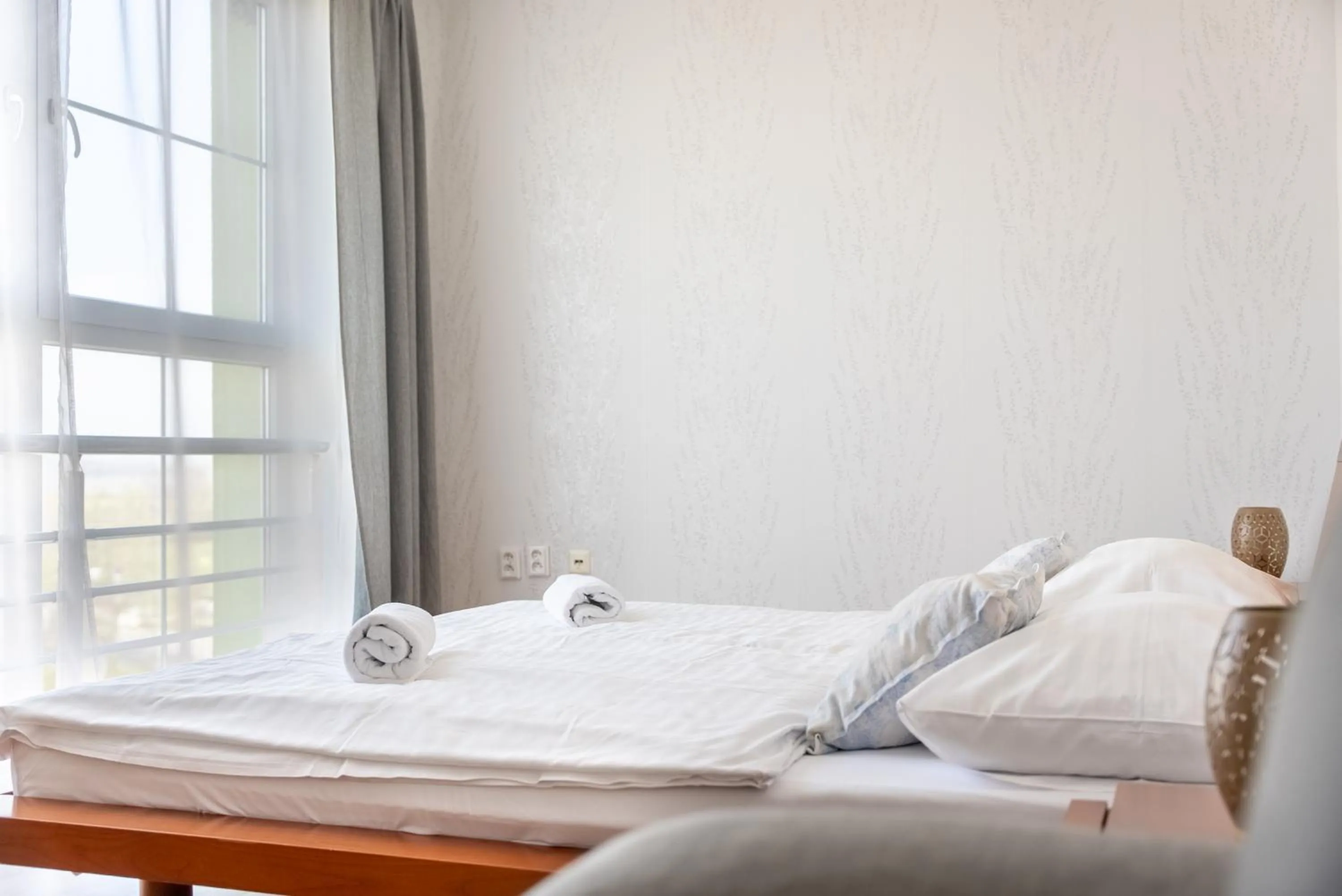 Bedroom, Bed in Hotel and Park Divoká Voda