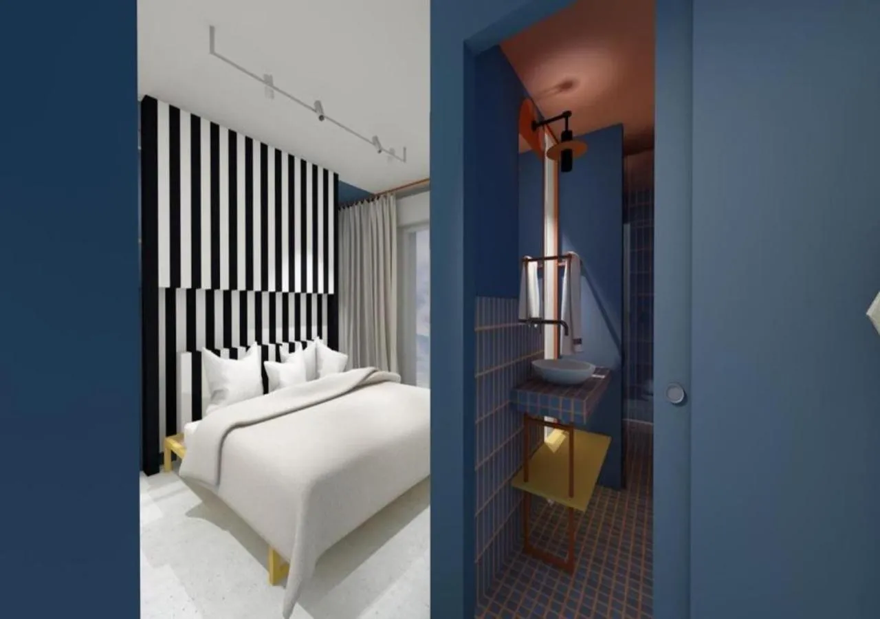 Bathroom, Bed in Hotel Graziella