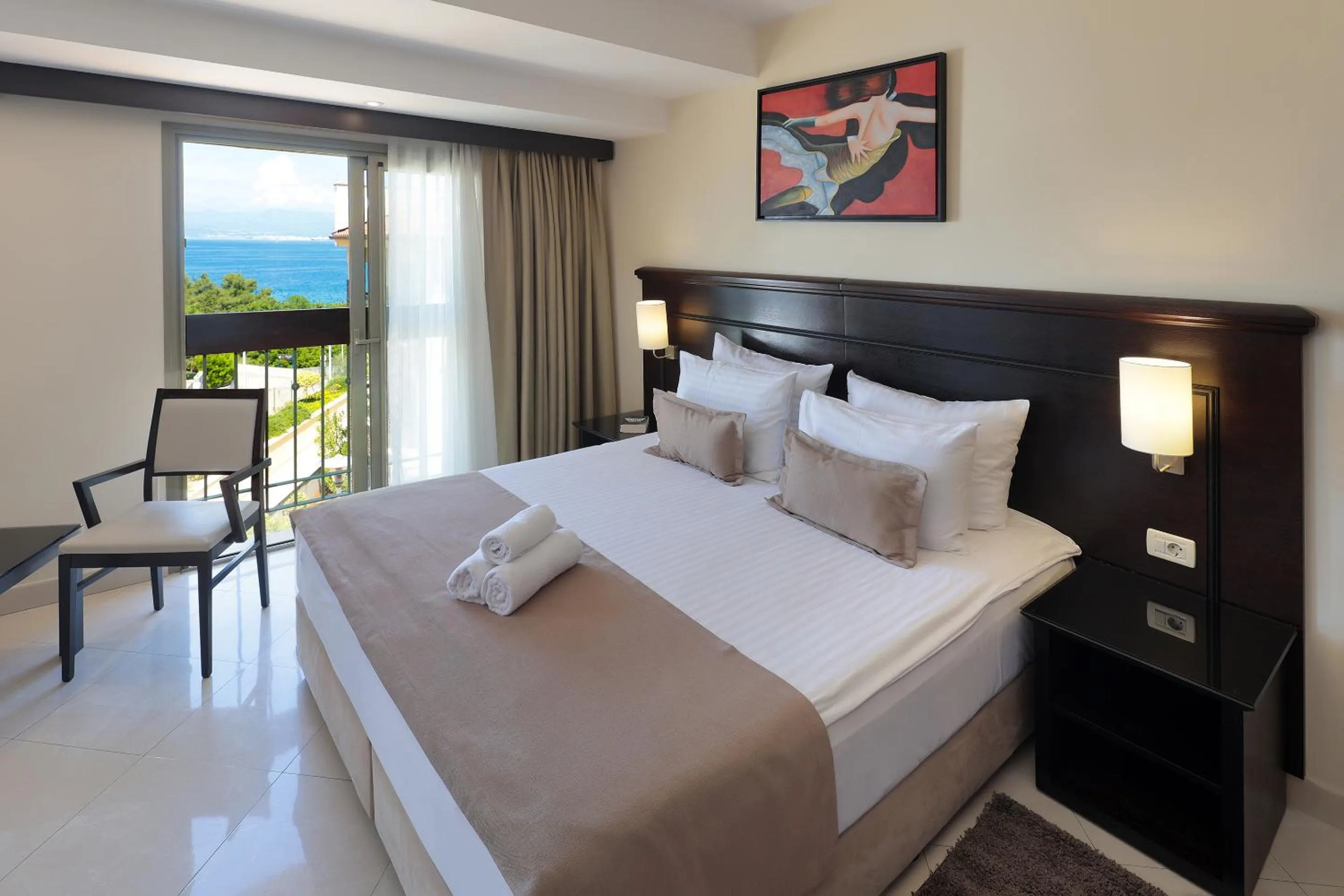 Bed in Blue Waves Resort