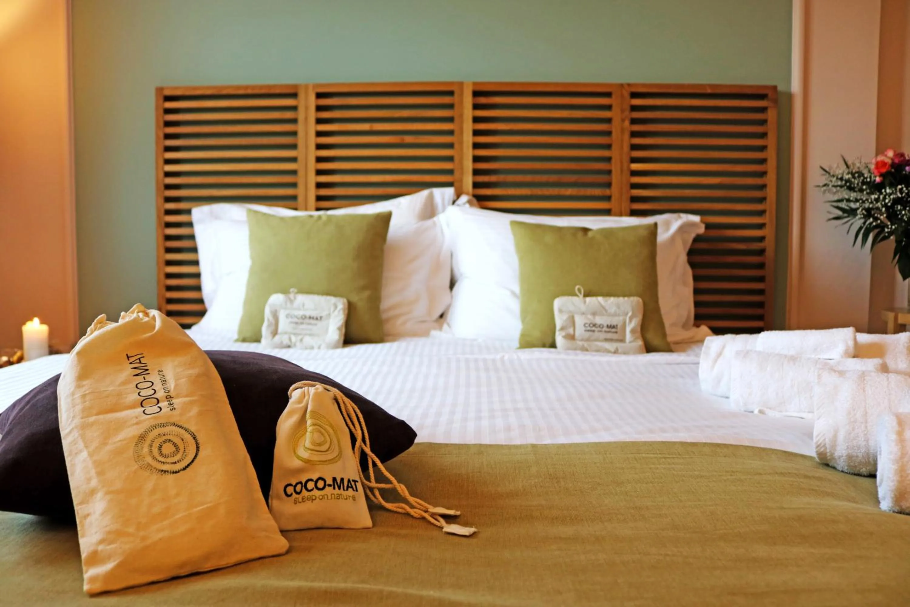 Bed in Olympus Terra Boutique Hotel