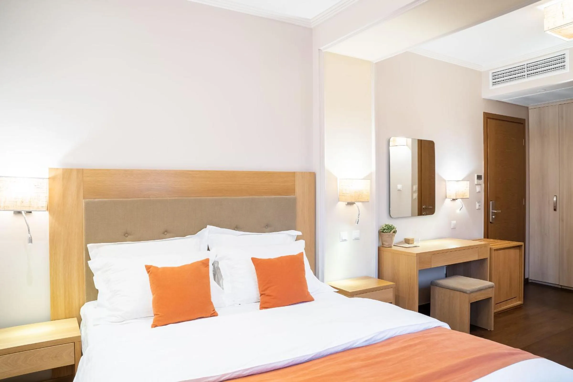 Bed in Olympus Terra Boutique Hotel