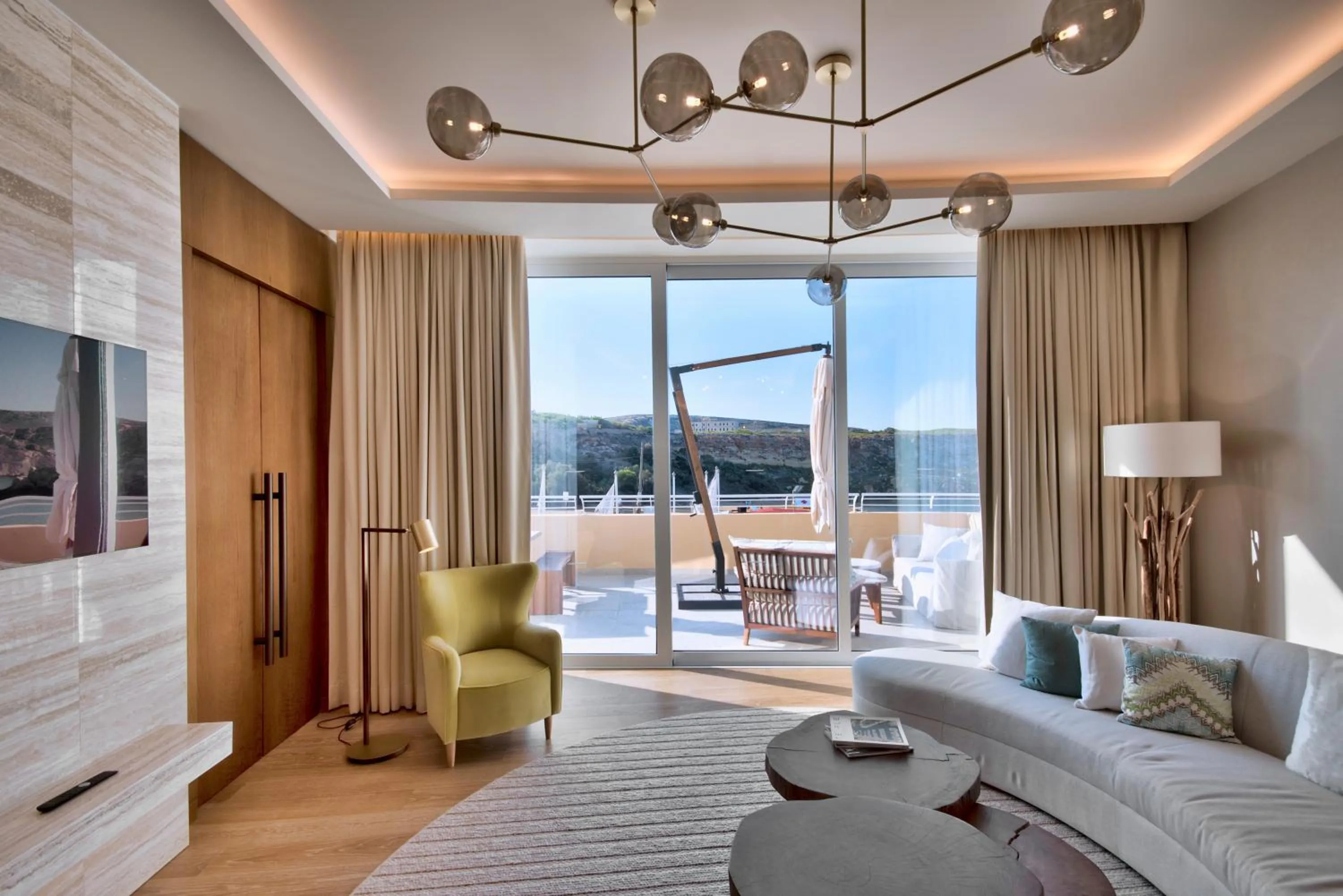 Patio, Bed in Radisson Blu Resort & Spa, Malta Golden Sands