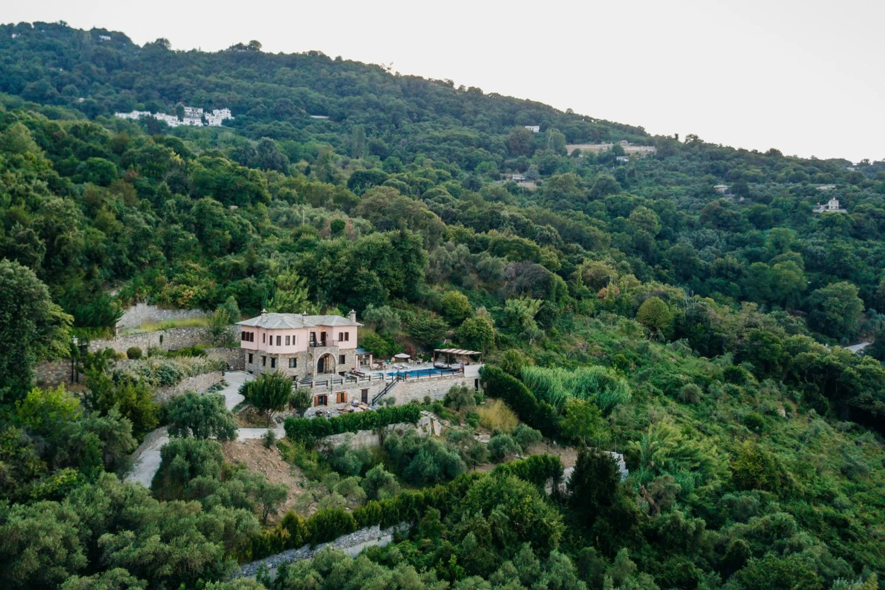 Bird's eye view in Elysian Luxury Villa Pelion