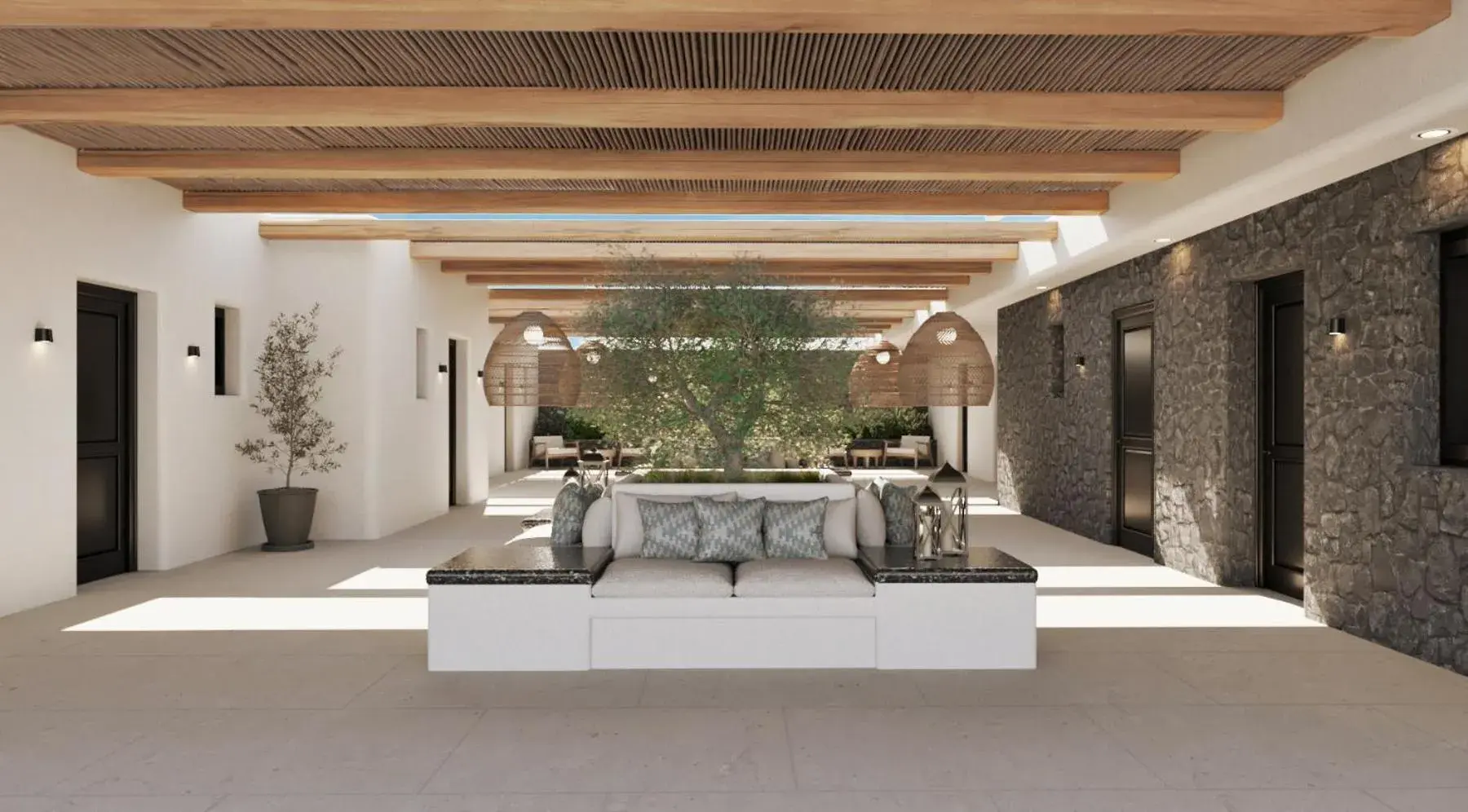 Comfort Suite with Patio View in NĒRO Suites by NOMÉE Hospitality Group Comfort Suite with Patio View in NĒRO Suites by NOMÉE Hospitality Group