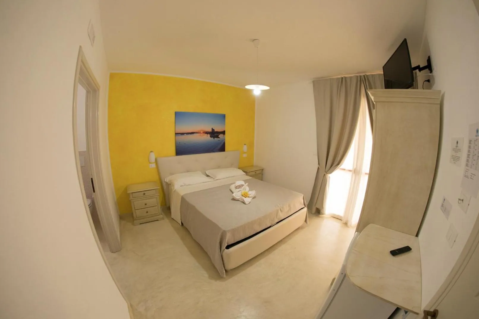 Photo of the whole room, Bed in Blue and Blue