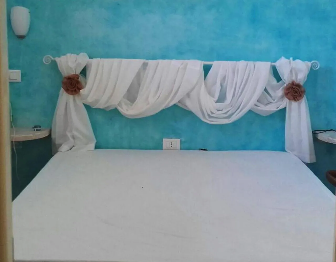 Bedroom, Bed in Blue and Blue