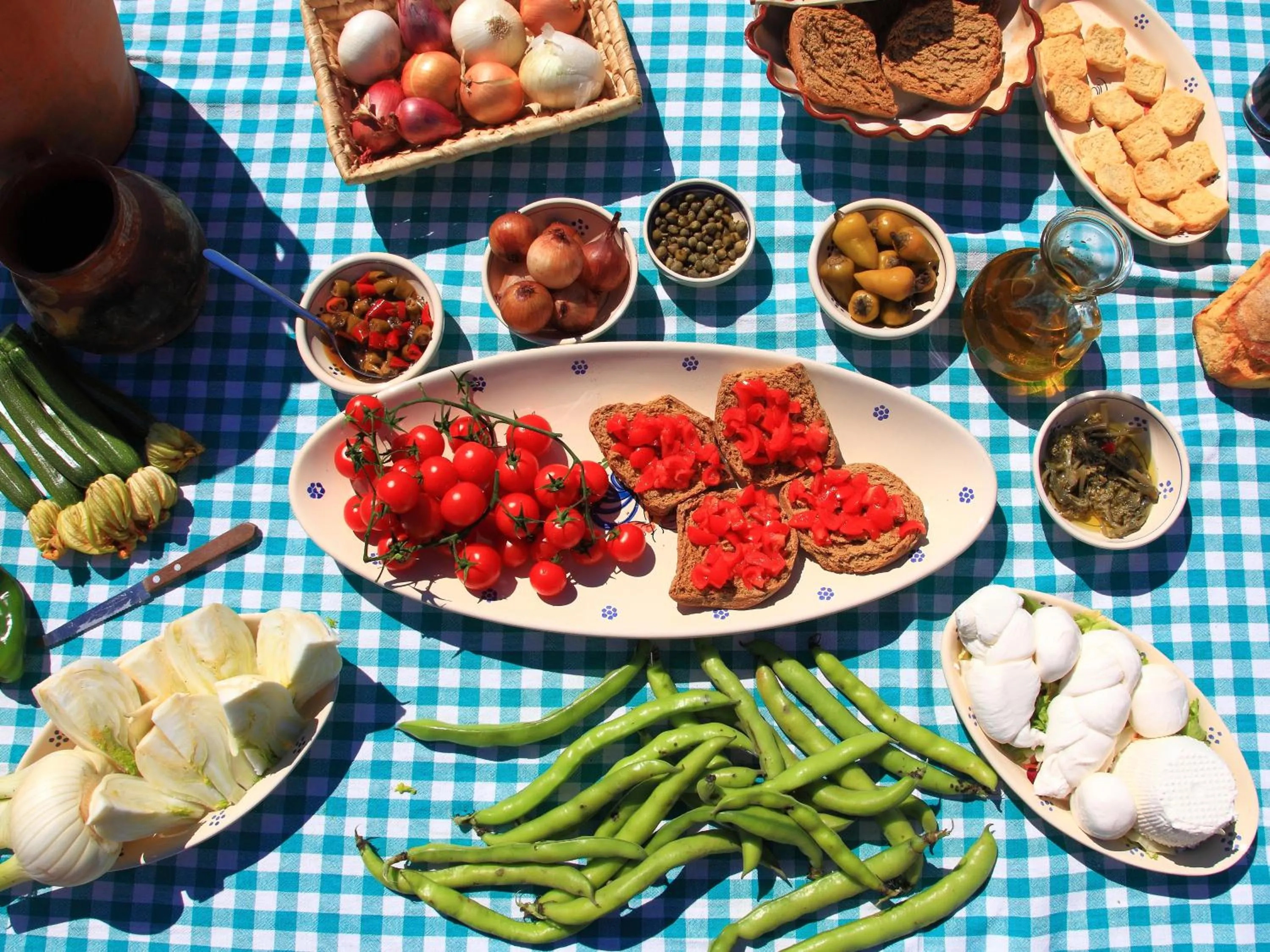 Food close-up in Blue and Blue