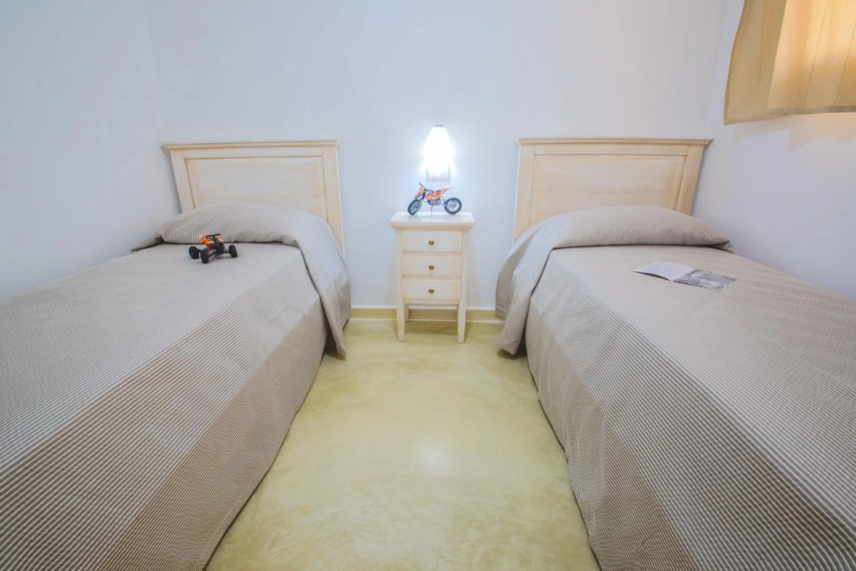 Bedroom, Bed in Blue and Blue