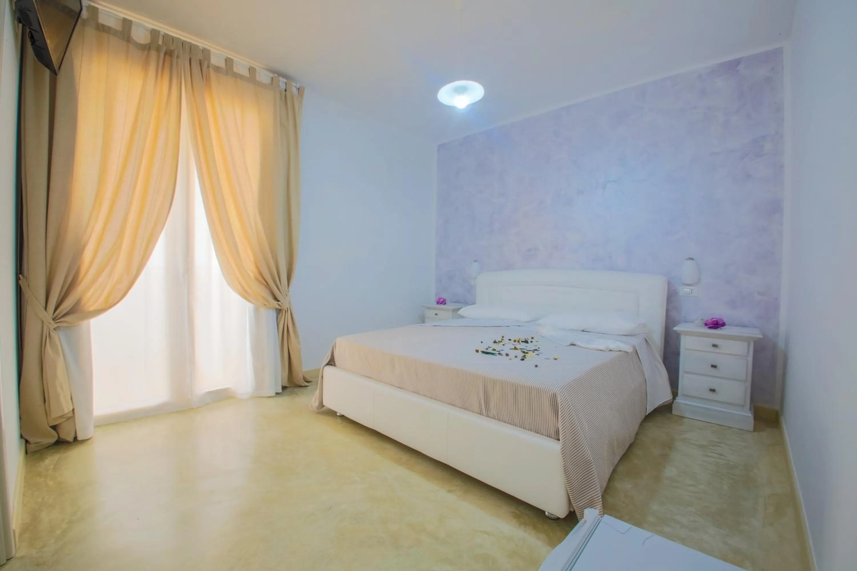 Bedroom, Bed in Blue and Blue