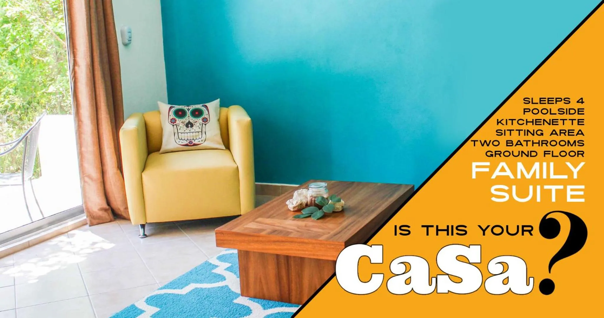 Living room in CaSa AKUMAL