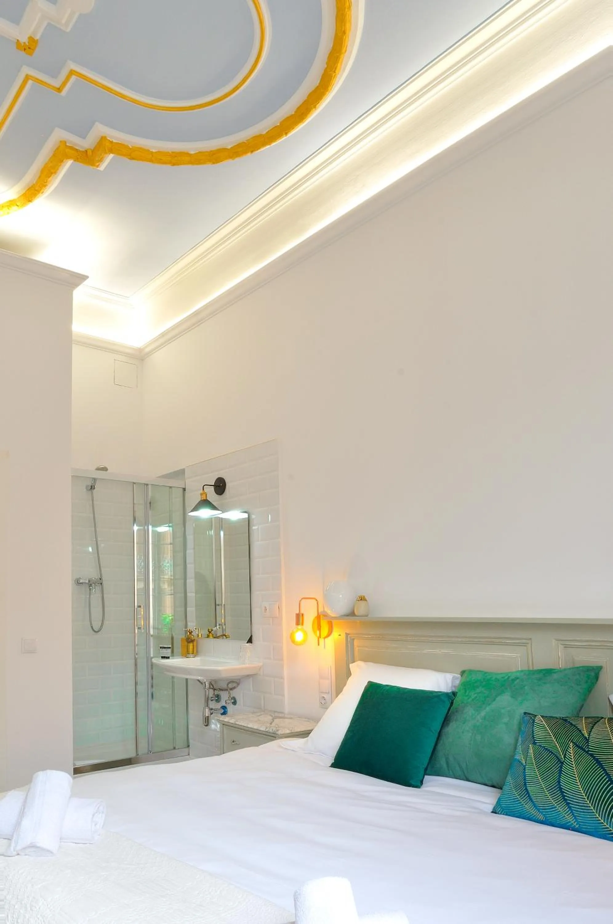 Decorative detail, Bed in Hostal Girona