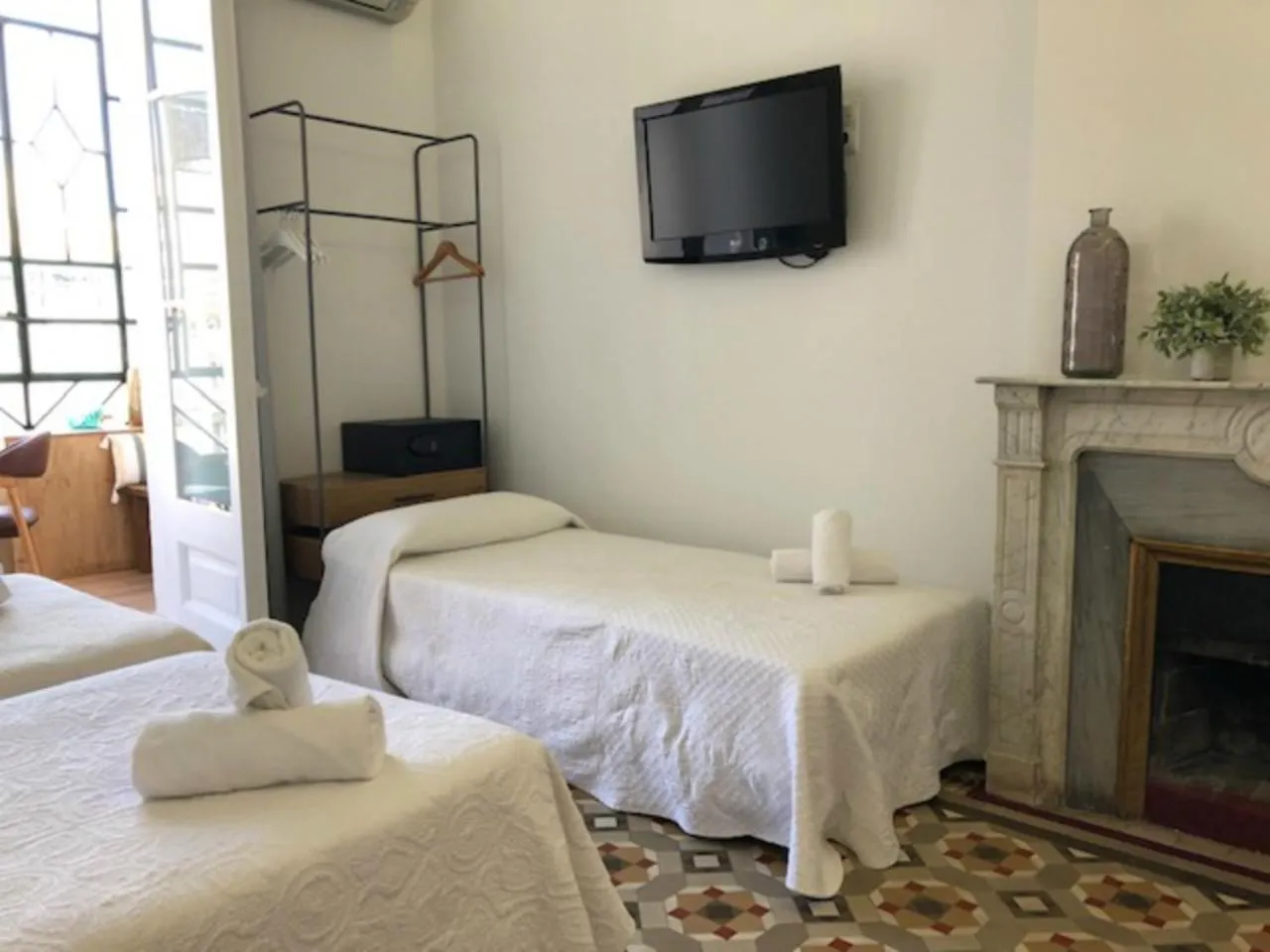 Bed in Hostal Girona