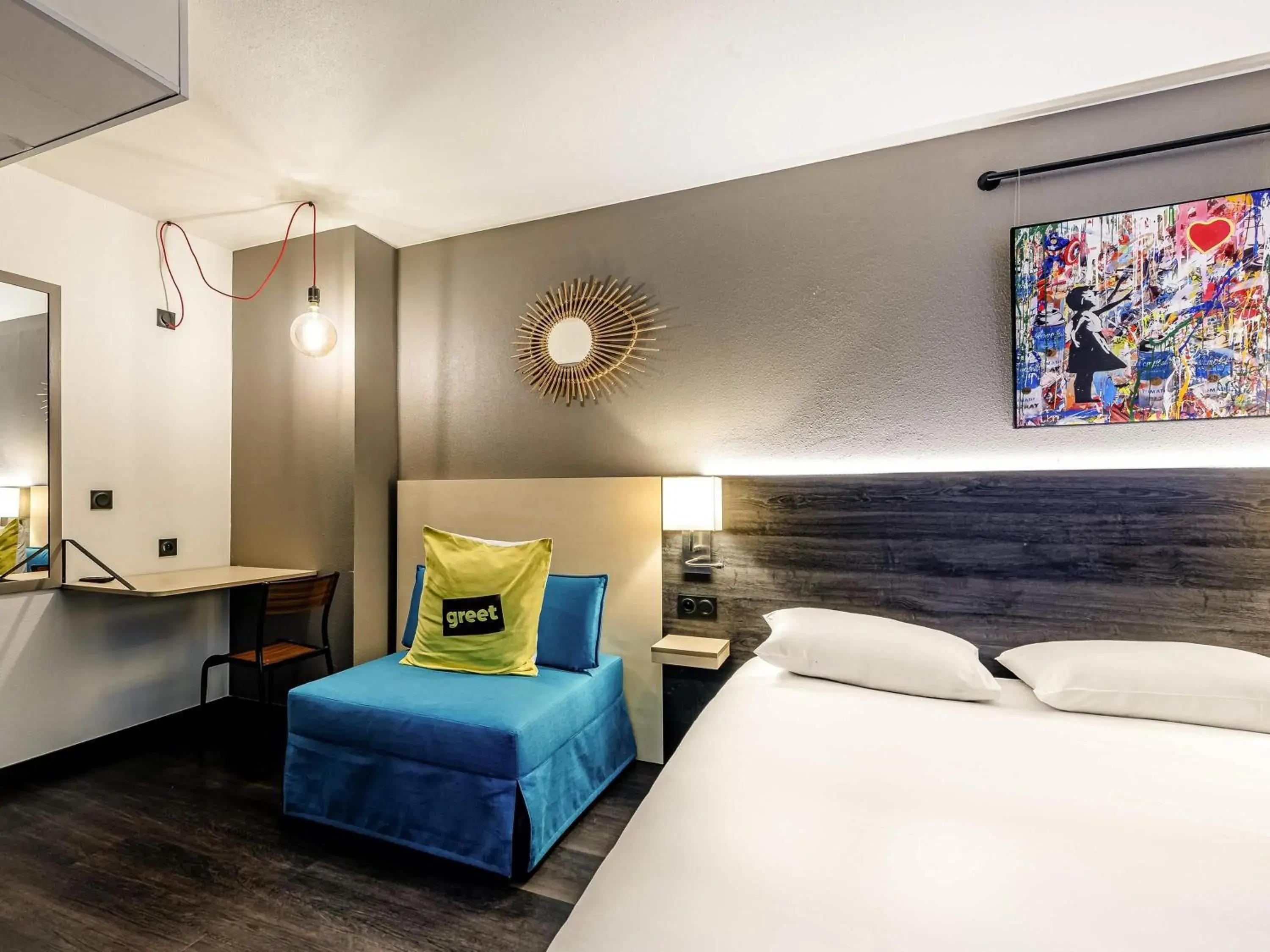 Bedroom, Bed in Greet Hotel Bordeaux Floirac Arena Bedroom, Bed in Greet Hotel Bordeaux Floirac Arena