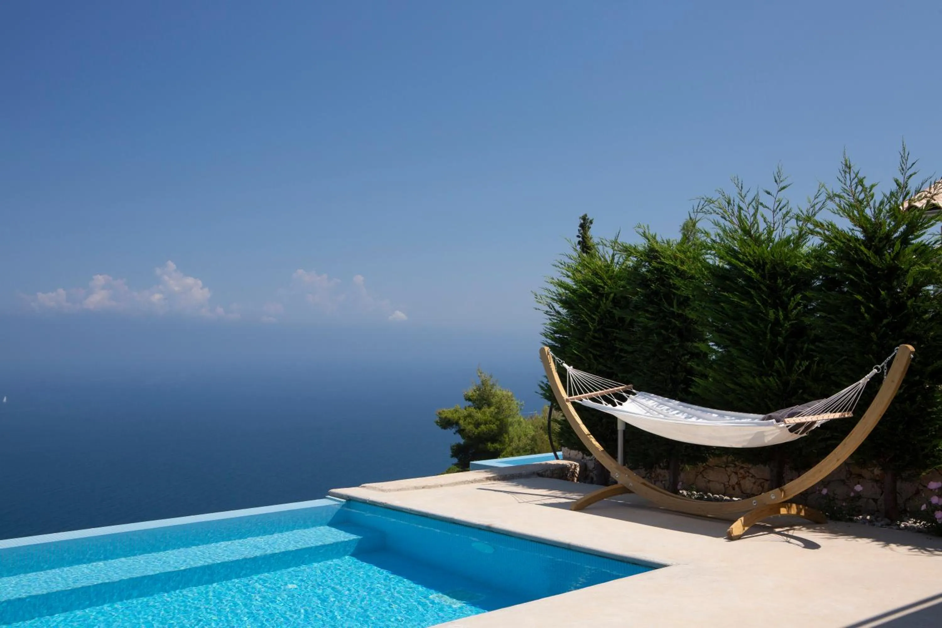Pool view in Ionian Horizon Villas