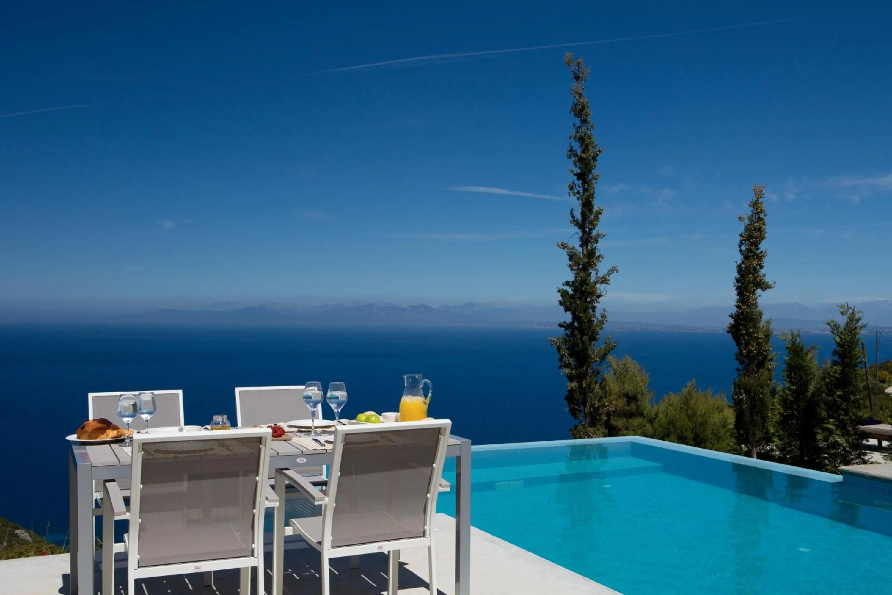 Pool view in Ionian Horizon Villas