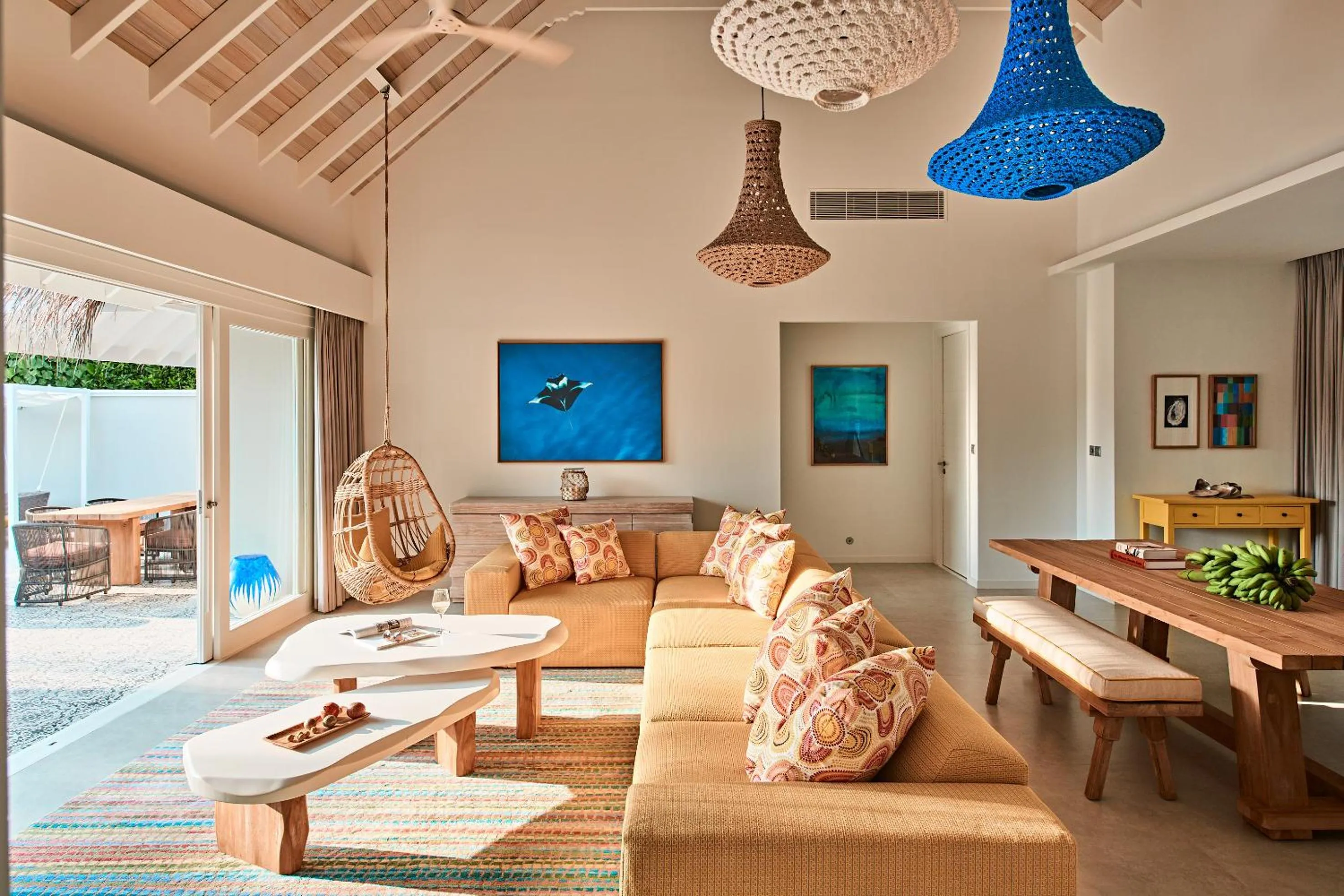 Living room in Finolhu, A Seaside Collection Resort, a Member of Design Hotels