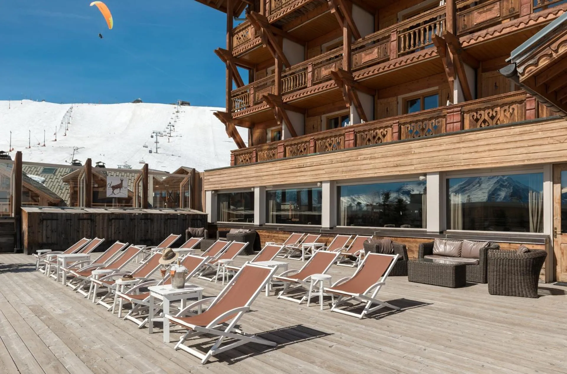 Patio in Hôtel Au Chamois d'Or by Les Etincelles