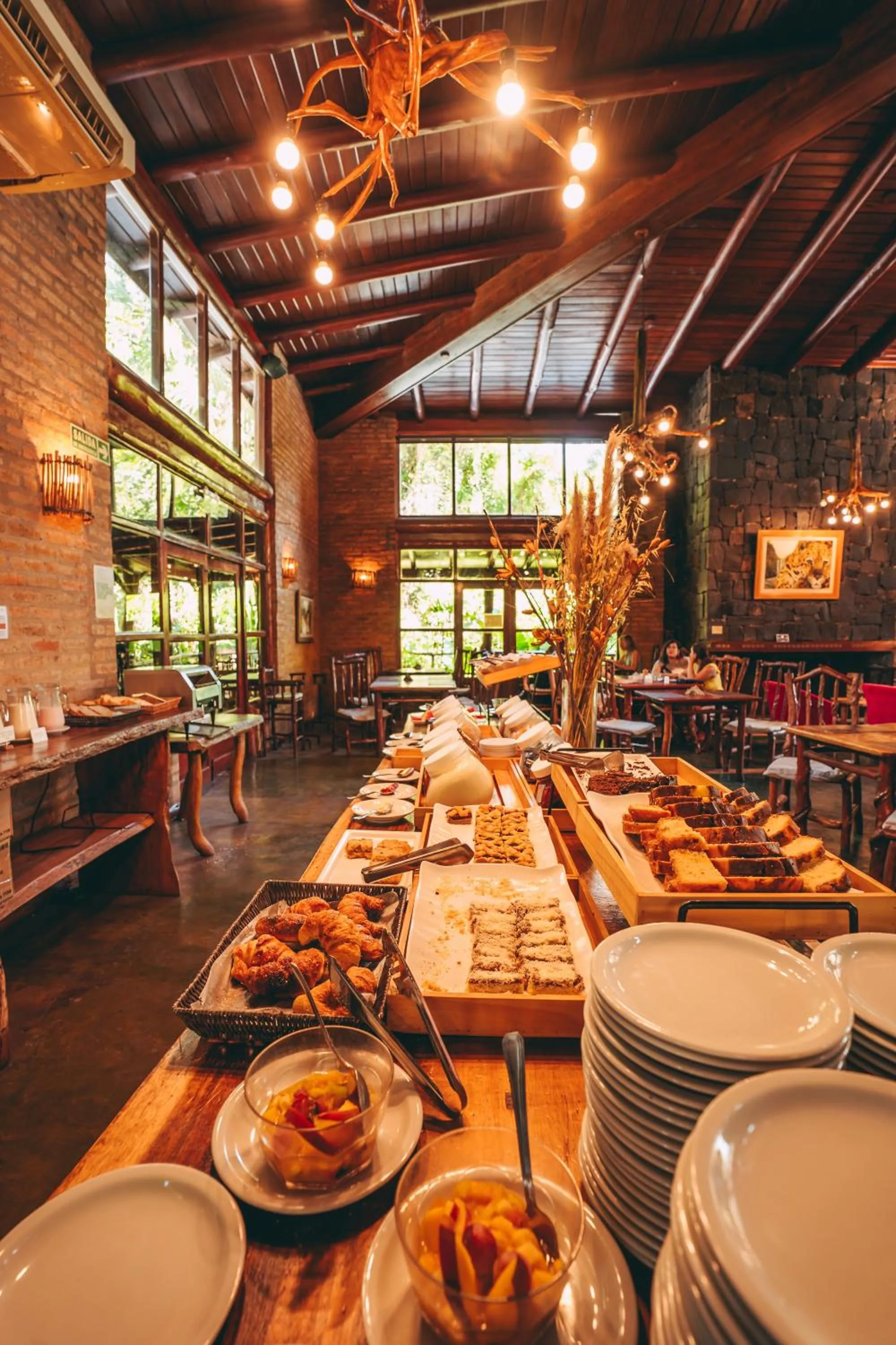 Buffet breakfast in La Aldea De La Selva Lodge