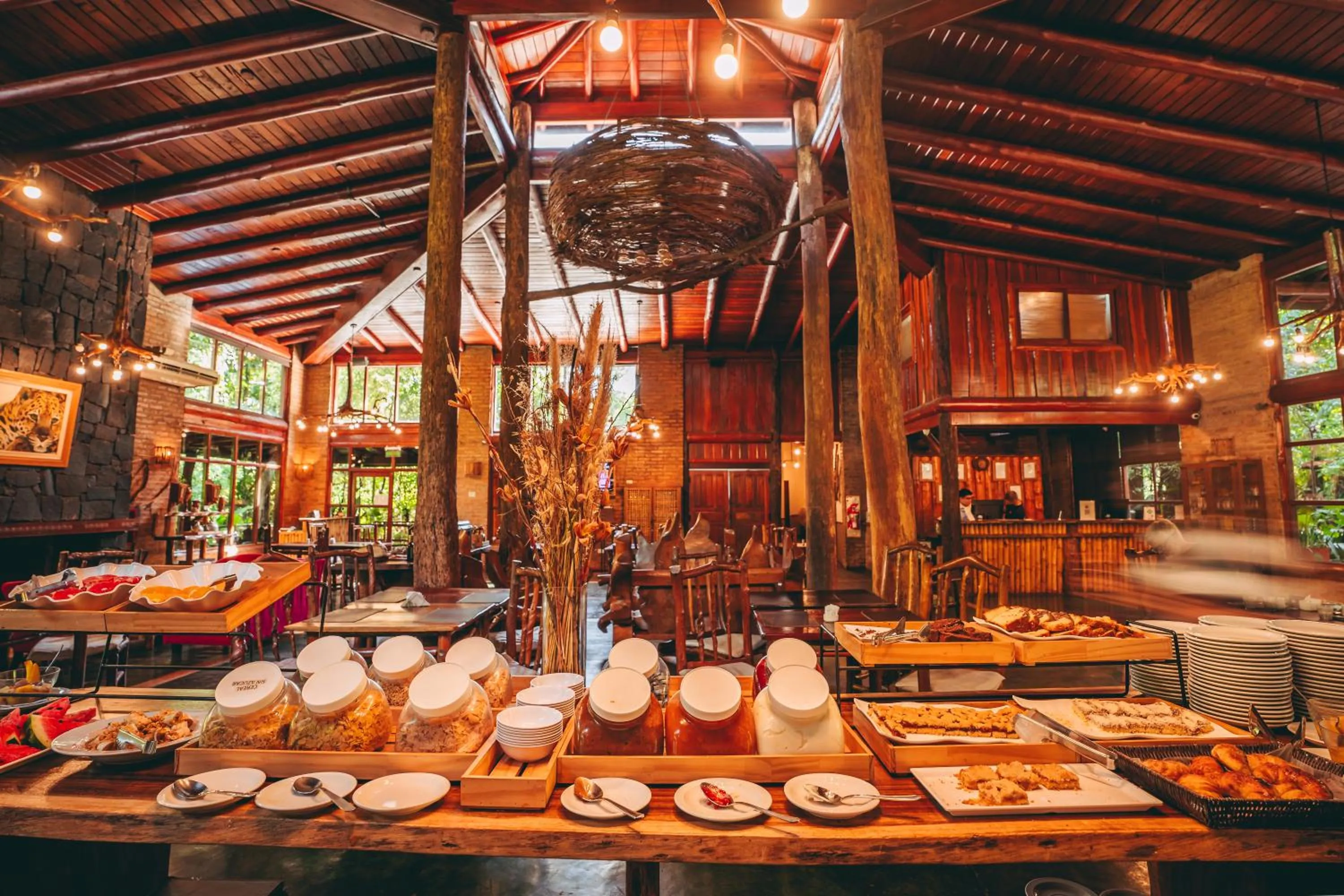 Buffet breakfast in La Aldea De La Selva Lodge