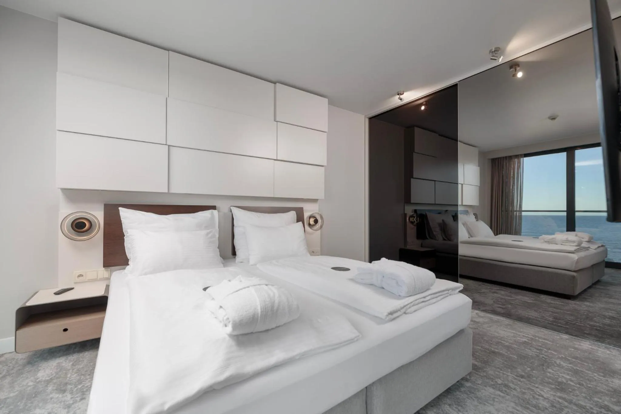 Bedroom, Bed in Marine Hotel by Zdrojowa