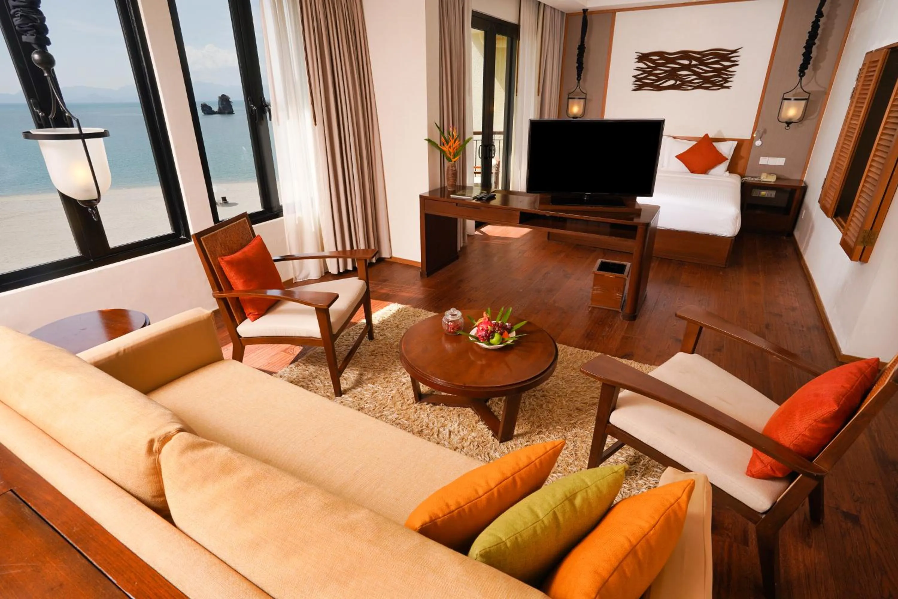 Bed in Tanjung Rhu Resort