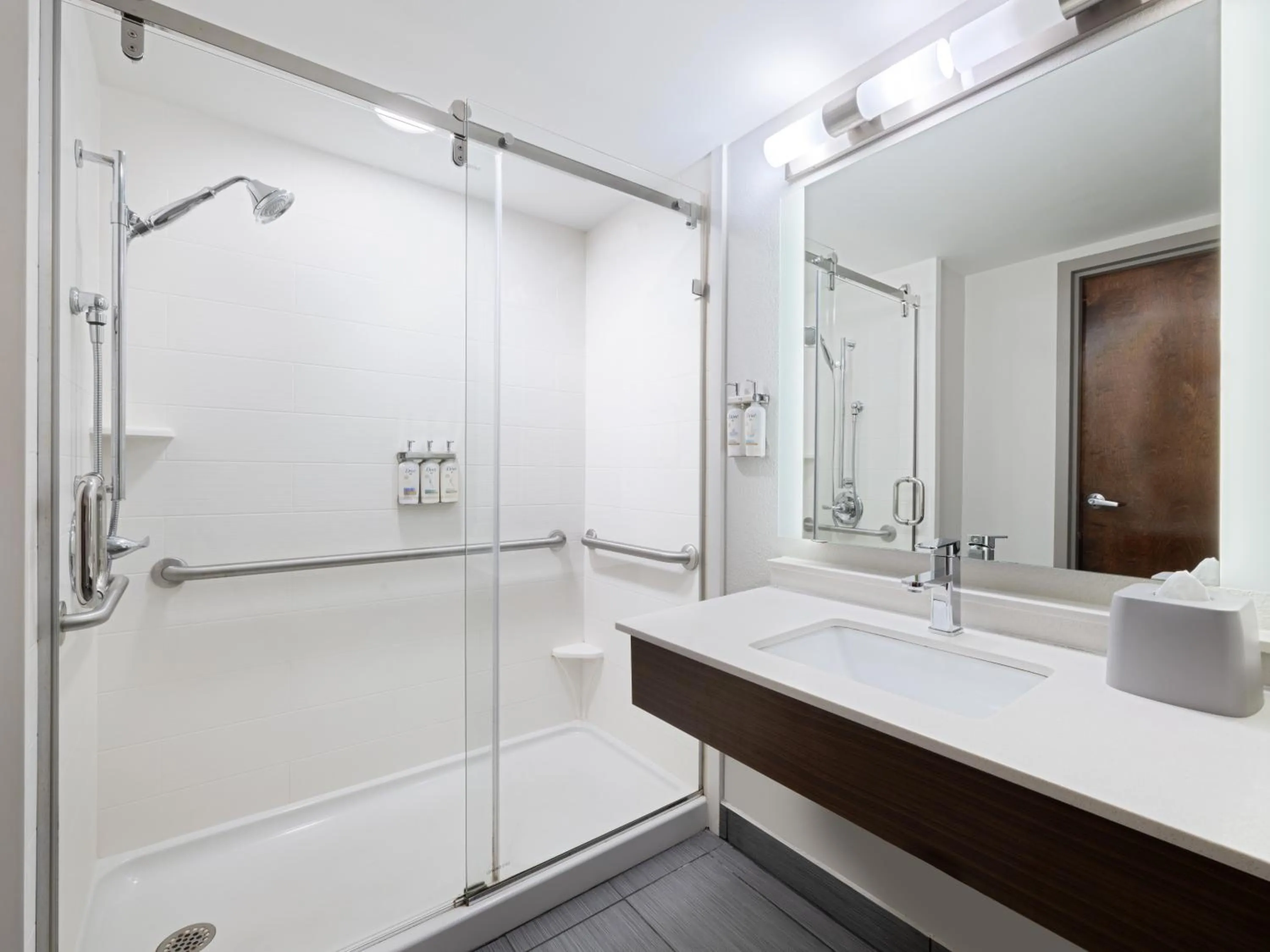 Shower in Holiday Inn Express & Suites Augusta West - Ft Gordon Area by IHG