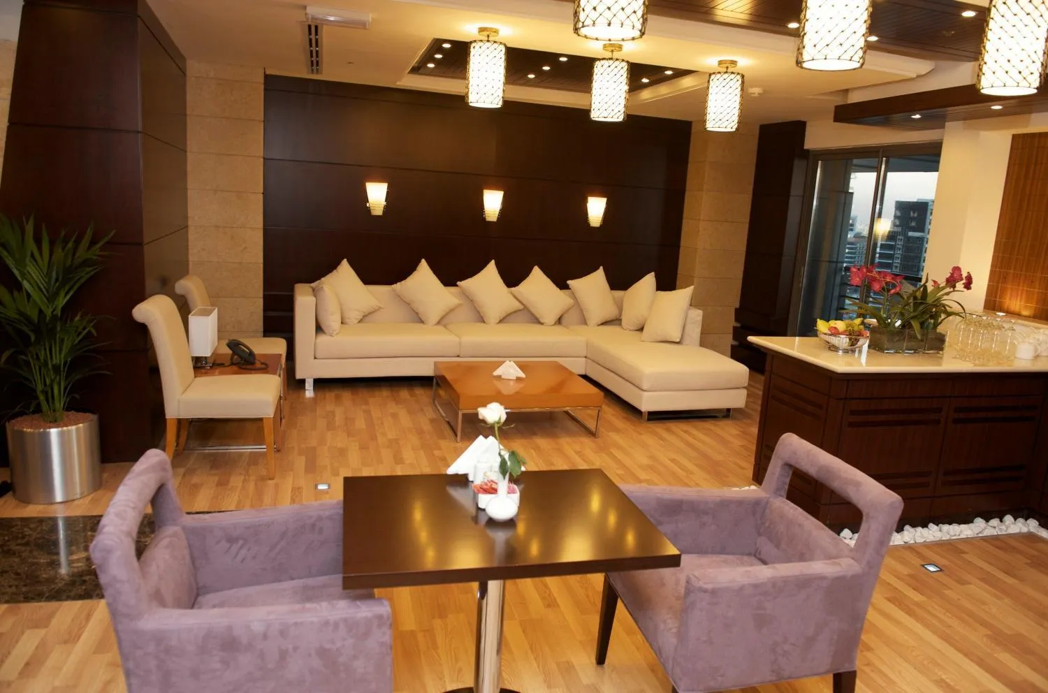 Living room in Grand Bellevue Hotel Apartment Dubai