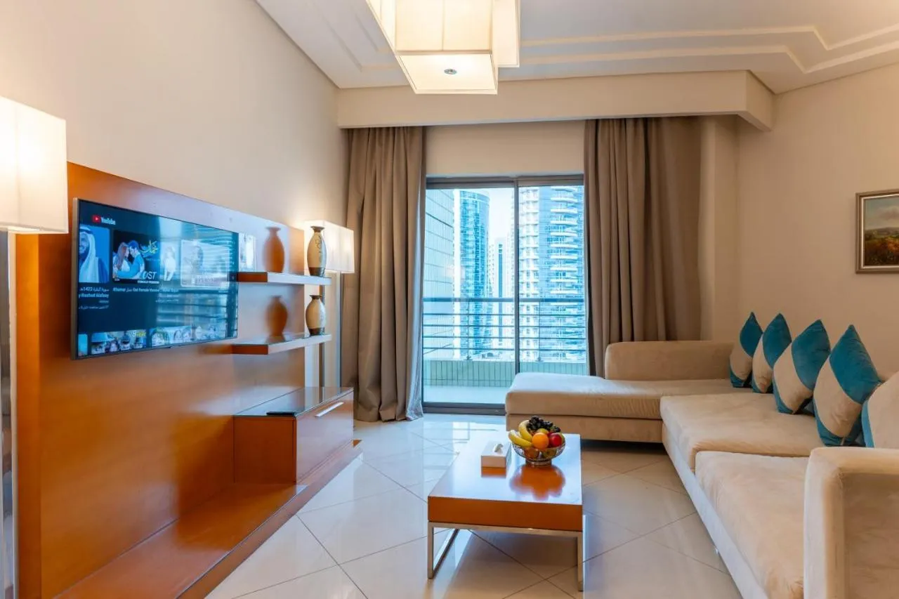 Living room in Grand Bellevue Hotel Apartment Dubai